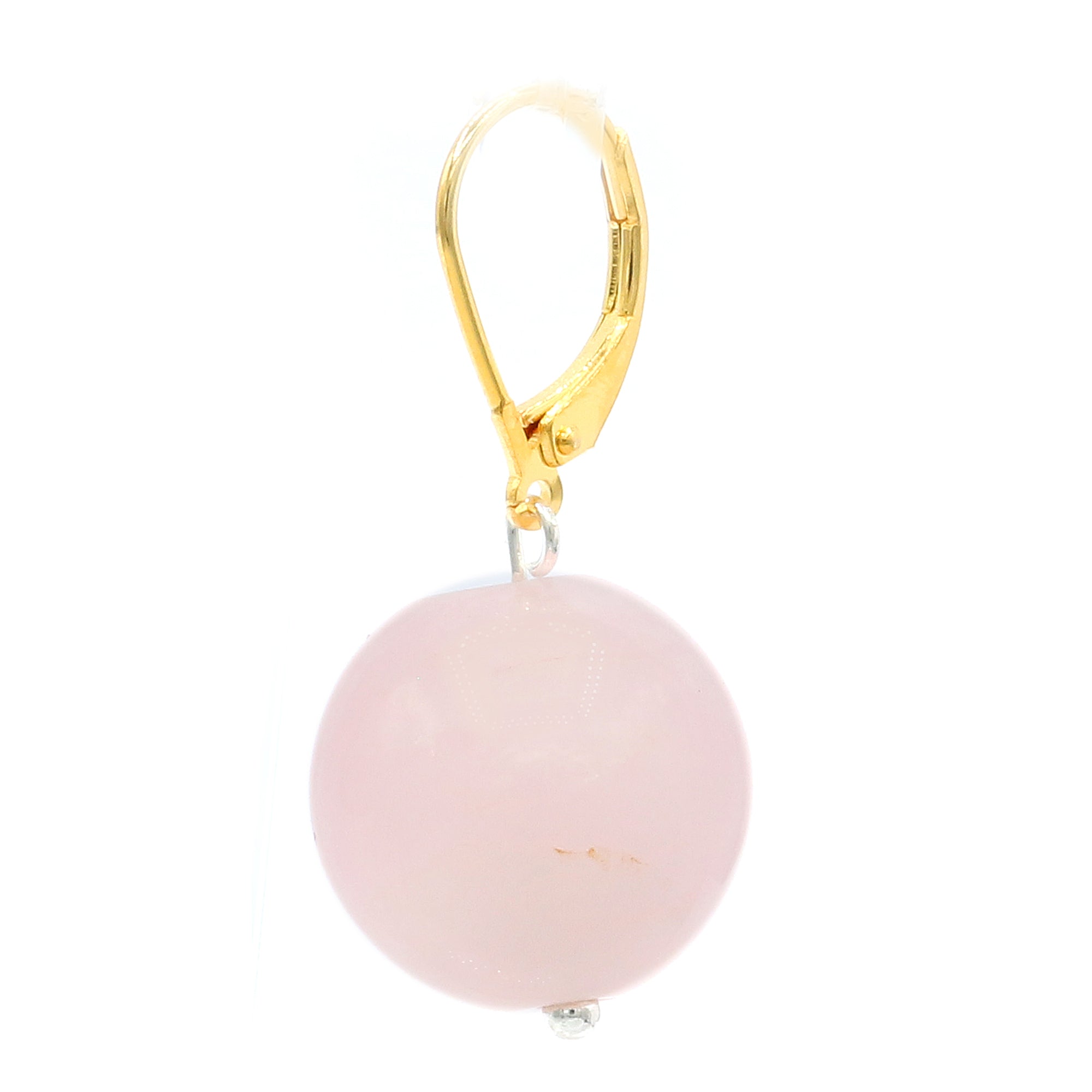 Boucles d'oreilles Gems en Vogue en quartz rose à fermoir oméga