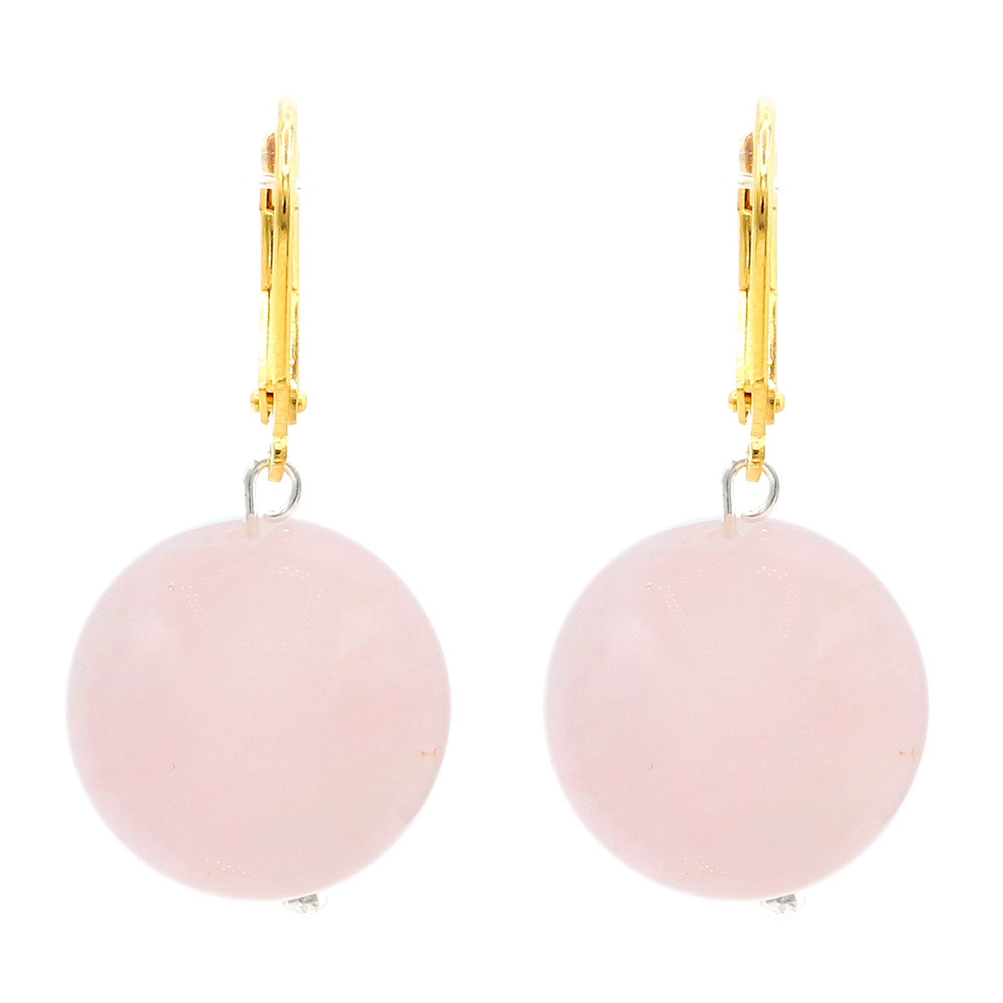 Boucles d'oreilles Gems en Vogue en quartz rose à fermoir oméga