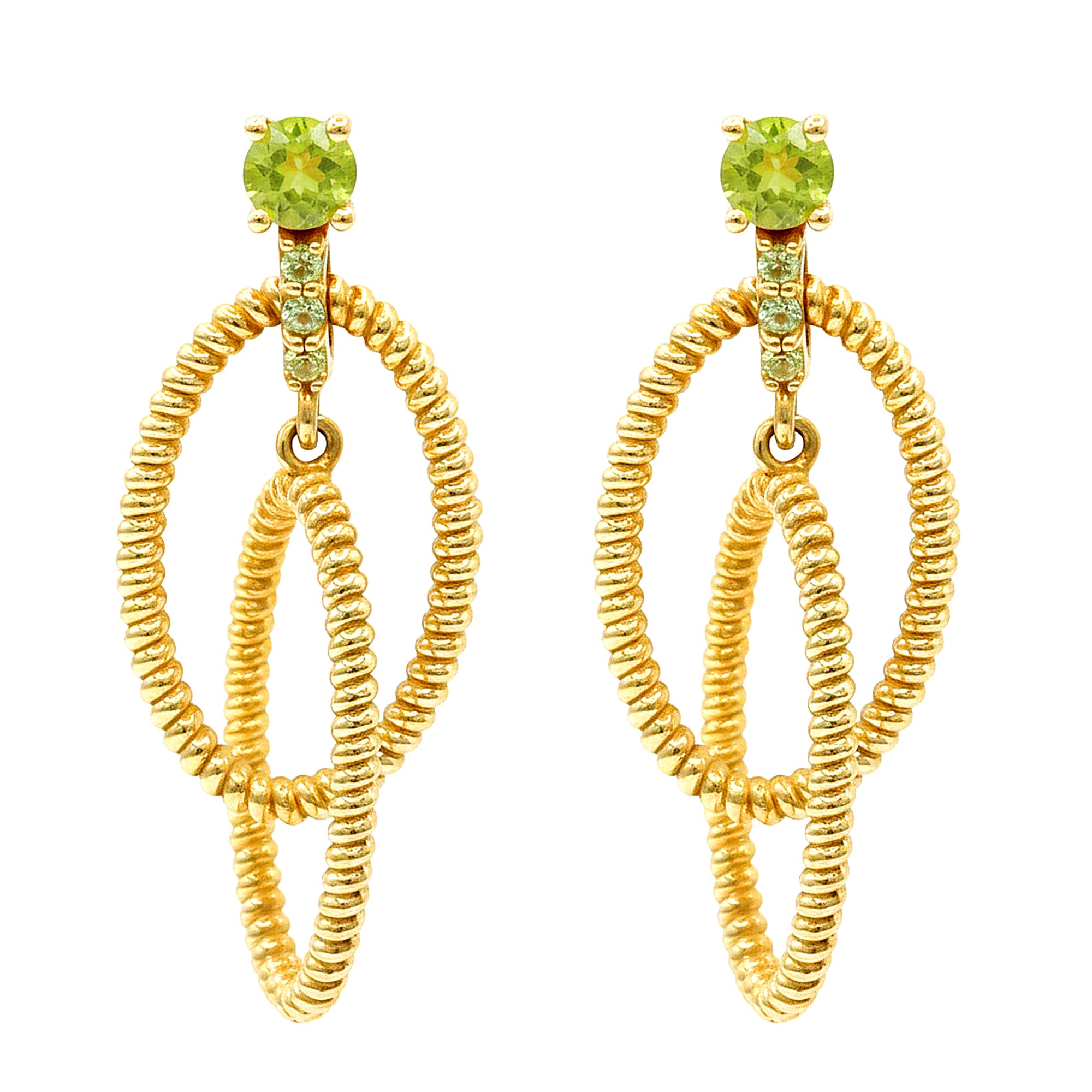 Hall of Jewels 0.72ctw Peridot Drop Earrings