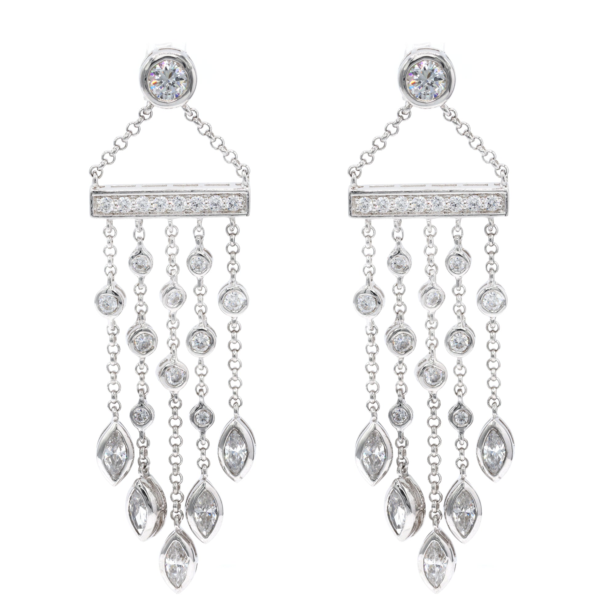 Signity Sterling Silver Cubic Zirconia Drop Earrings