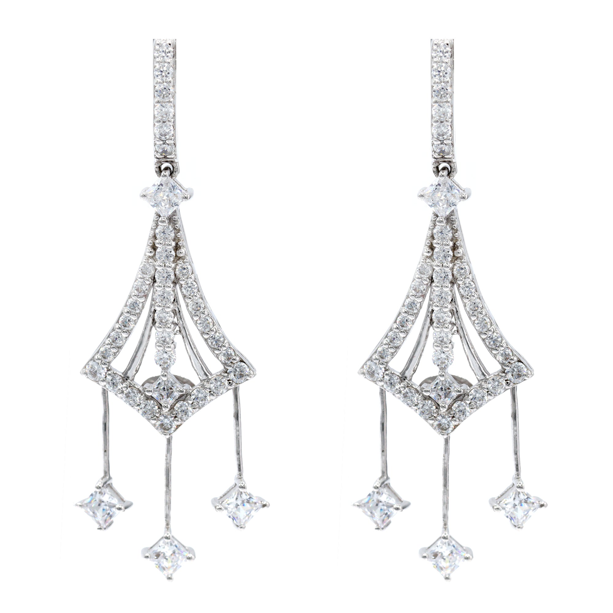 Signity Sterling Silver Cubic Zirconia Drop Earrings