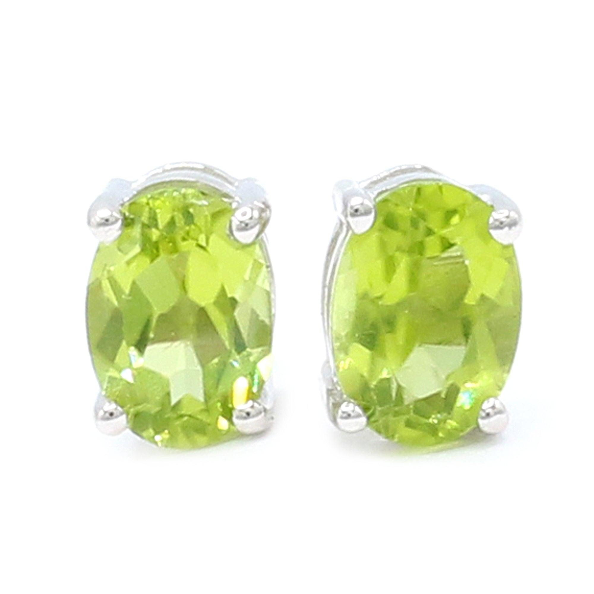 Gems en Vogue 1.80ctw Peridot Stud Earrings