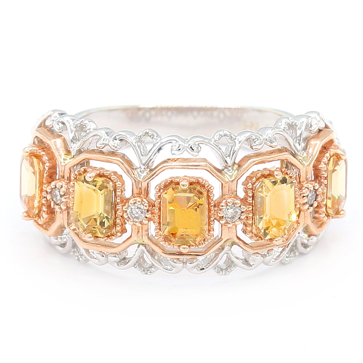 Golden Jewel 14K Gold 1.56ctw Savannah Tourmaline & Diamond Five Stone Ring