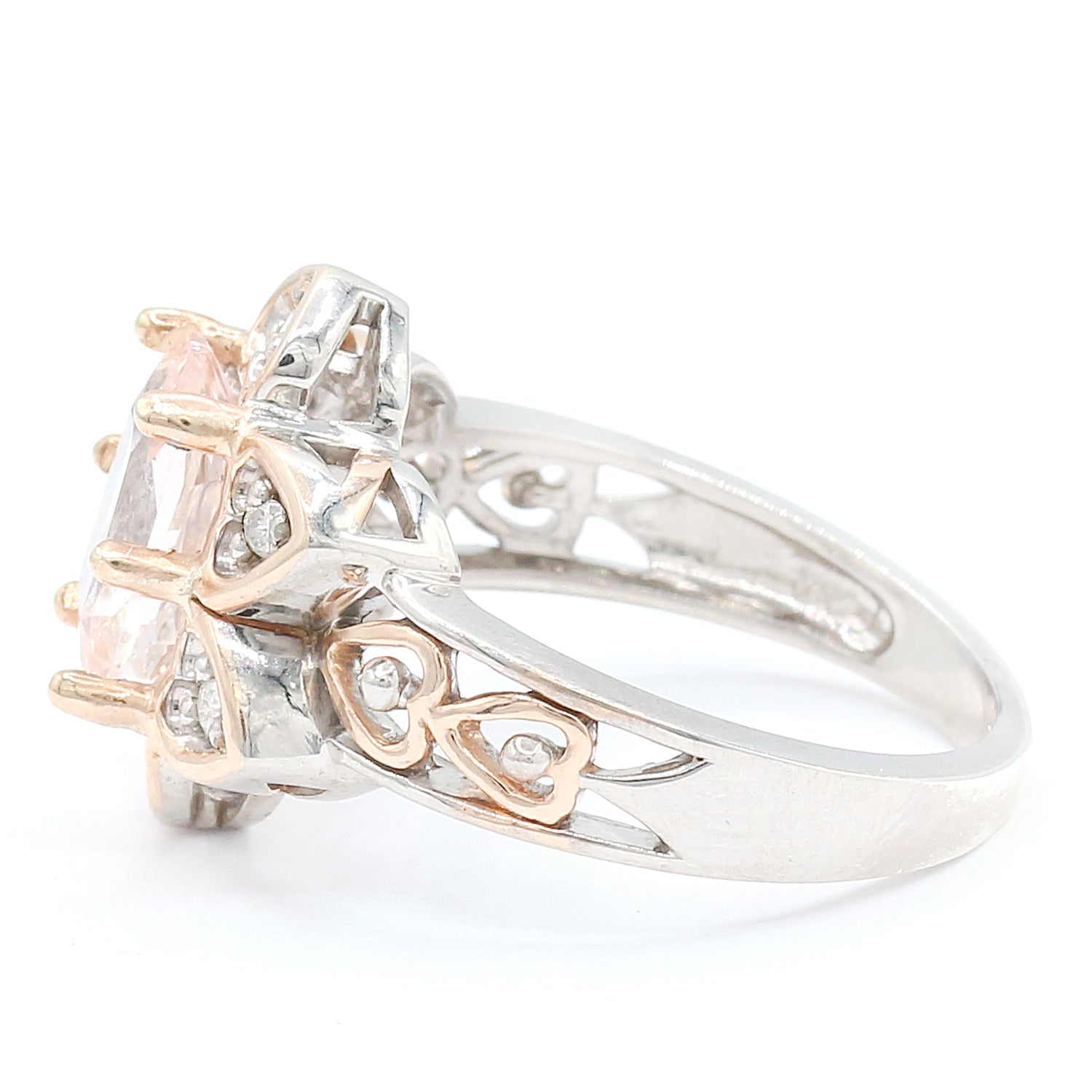 Golden Jewel 14K Gold 2.56ctw Pink Morganite & Diamond Ring