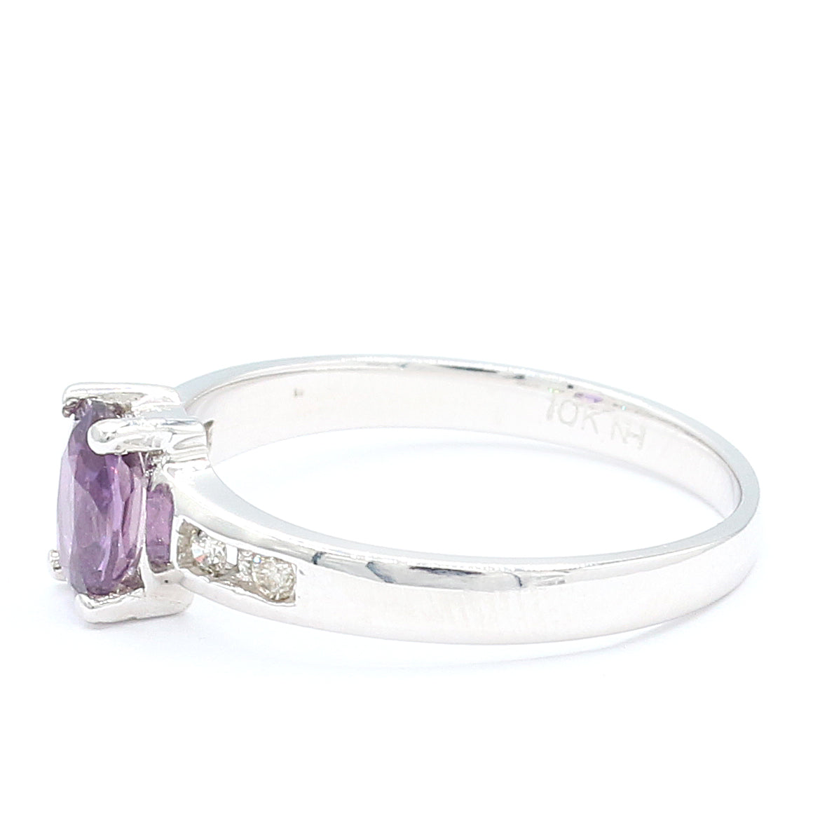 Golden Jewel 10K White Gold 0.91ctw Purple Sapphire & Diamond Ring