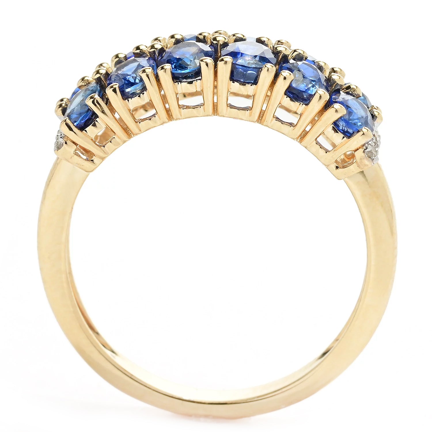 Gems en Vogue 14K Yellow Gold 2.60ctw Burmese Blue Sapphire & Diamond Ring