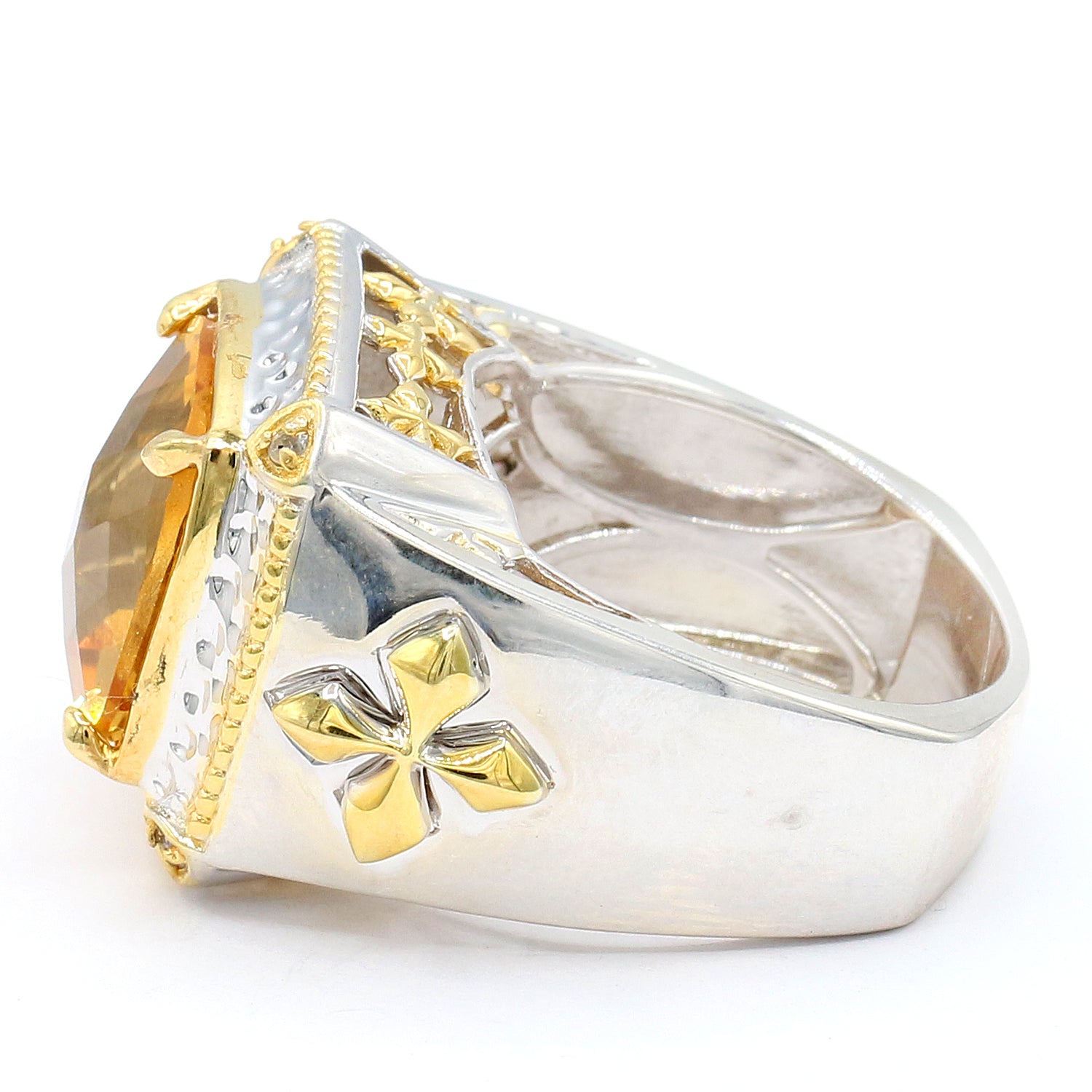 Gems en Vogue 8.29ctw Citrine & White Sapphire Ring