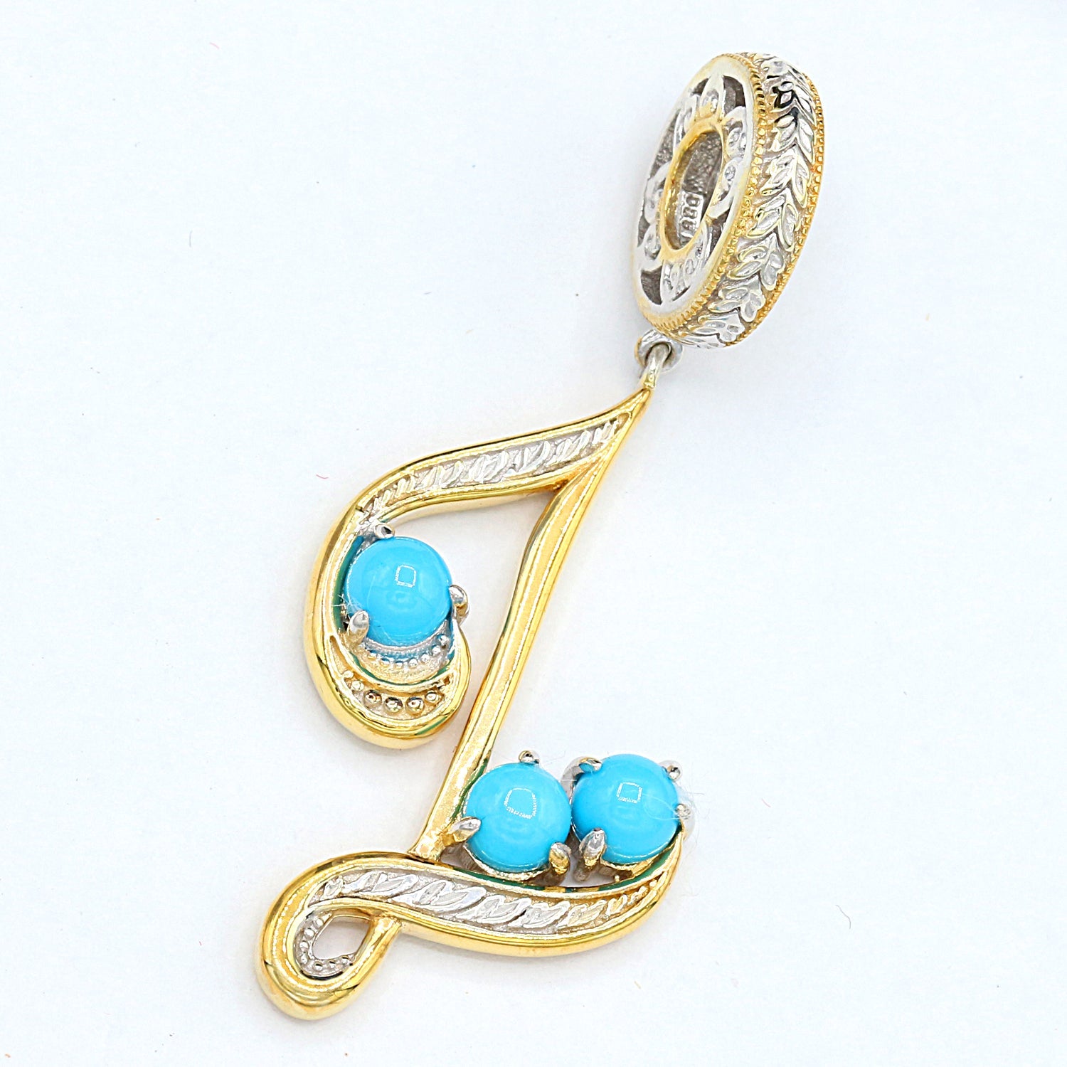 Gems en Vogue 0.81ctw Sleeping Beauty Turquoise Choice of Initial Charm