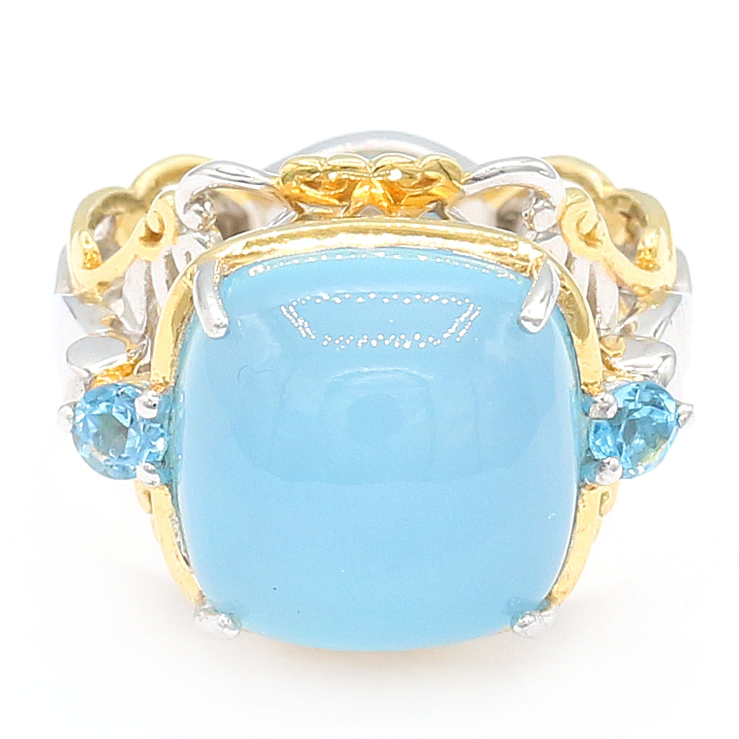 Gems en Vogue Choice of Cushion Chalcedony & Gemstone Ring