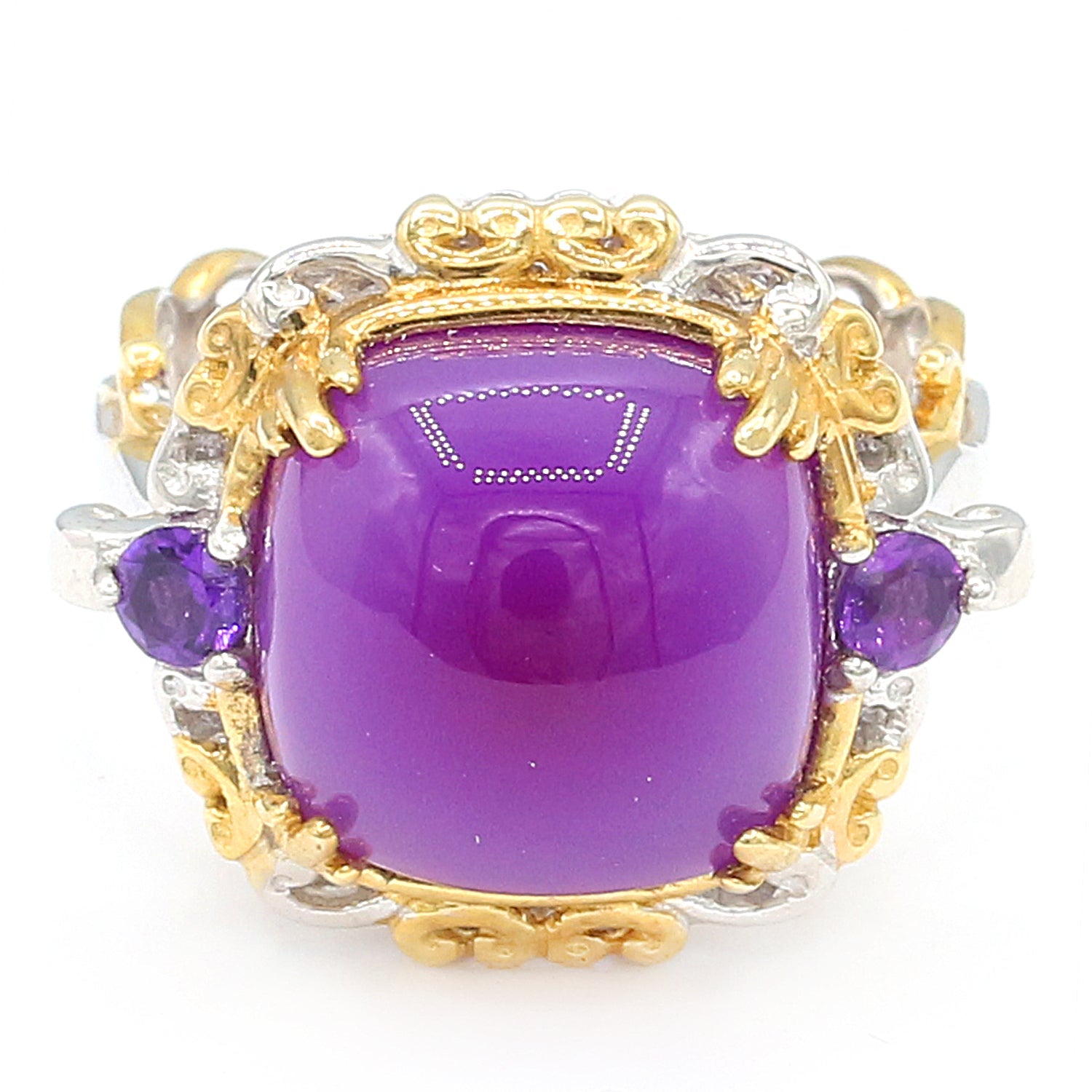 Gems en Vogue Choice of Cushion Chalcedony & Gemstone Ring