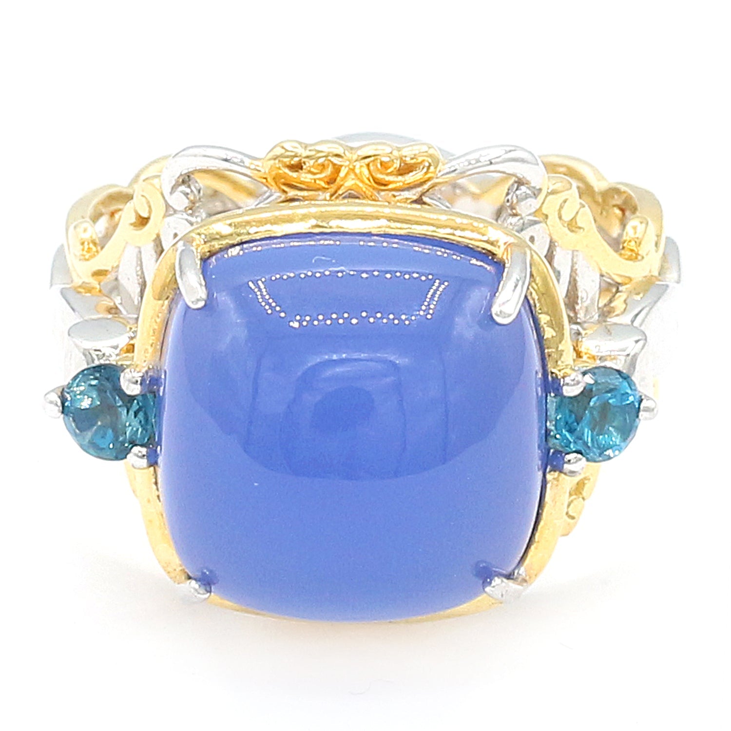 Gems en Vogue Choice of Cushion Chalcedony & Gemstone Ring