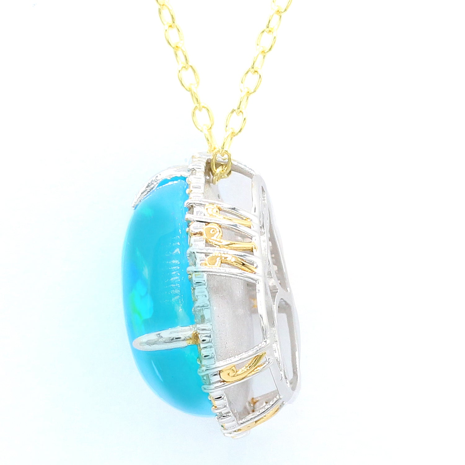 Limited Edition Gems en Vogue Luxe, One-of-a-Kind 11.46ctw Paraiba Opal & Diamond Pendant