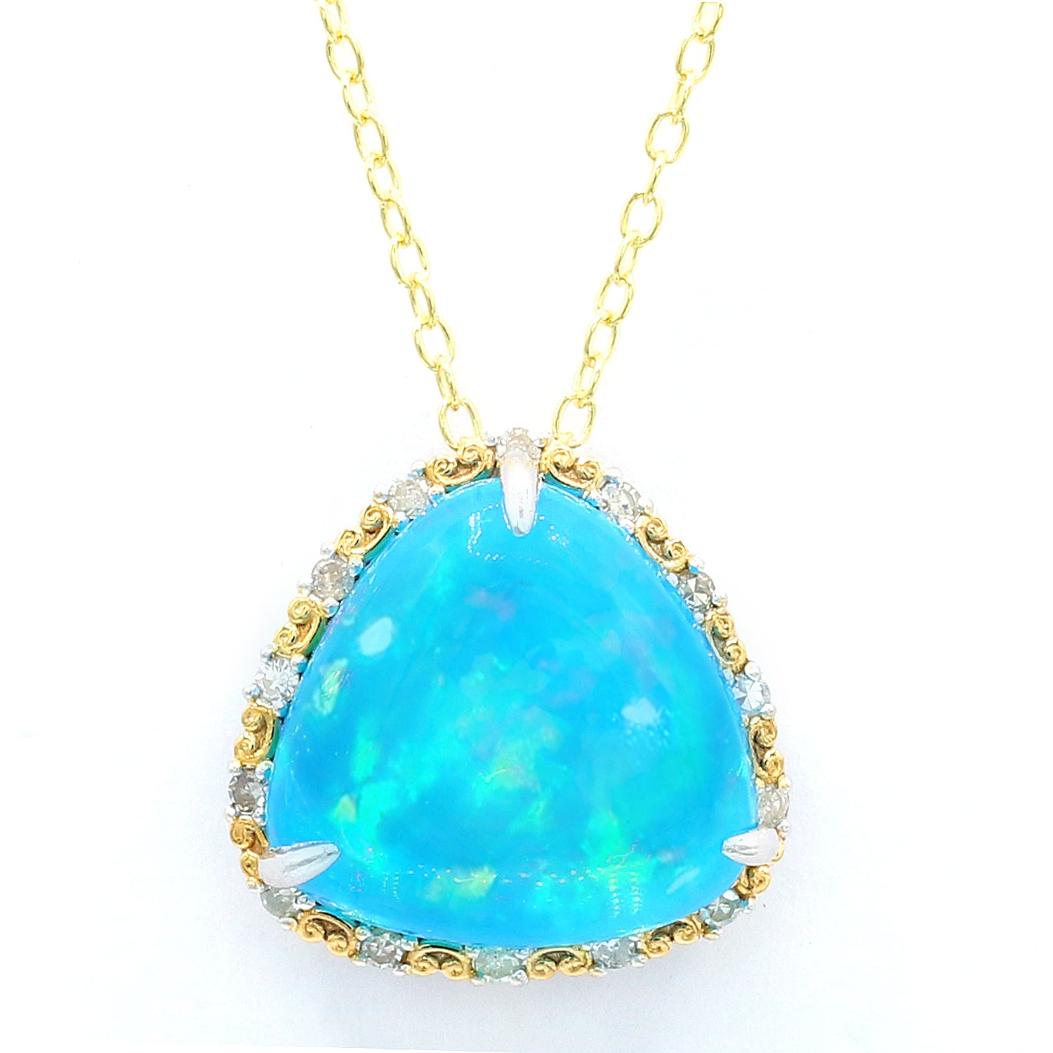 Limited Edition Gems en Vogue Luxe, One-of-a-Kind 11.46ctw Paraiba Opal & Diamond Pendant