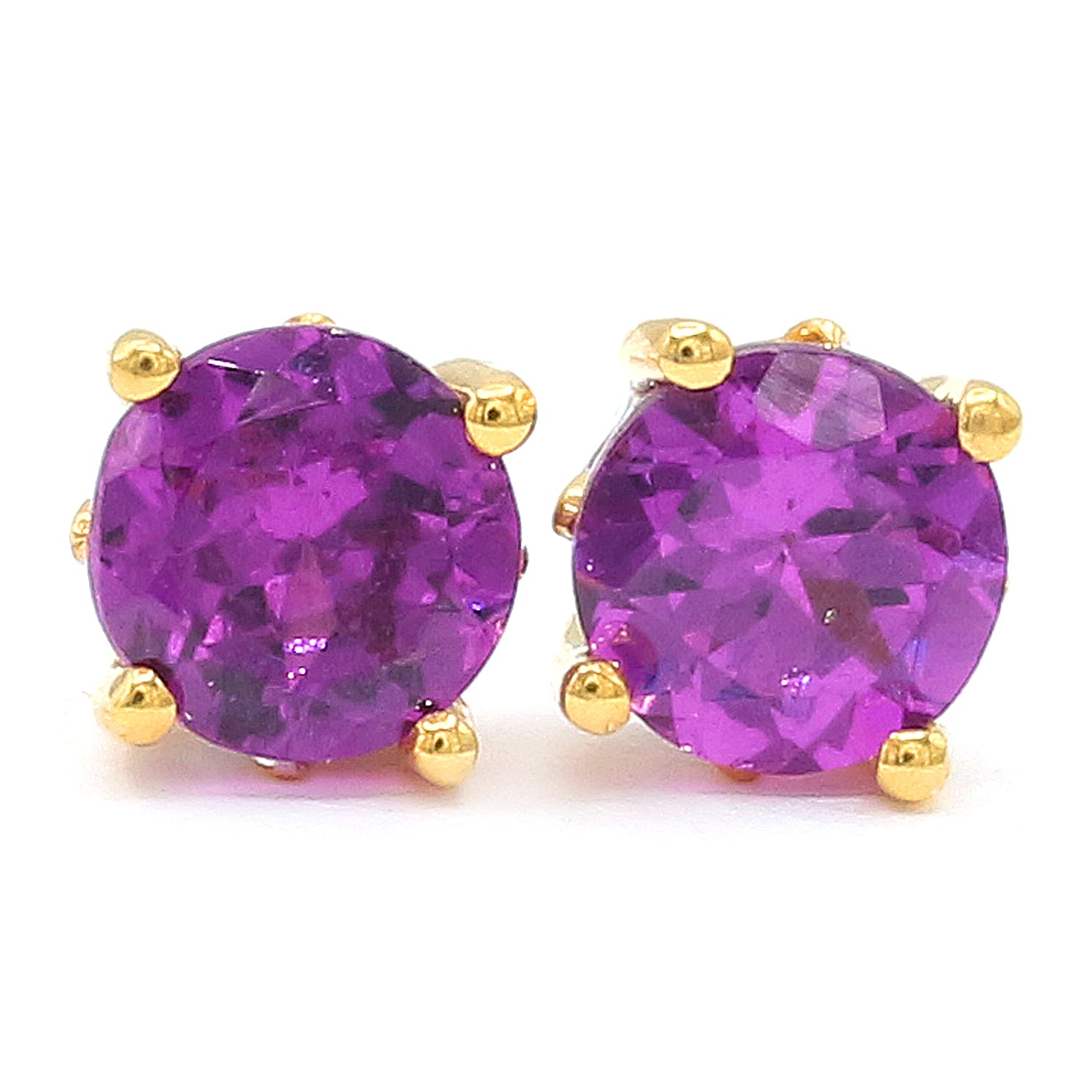 Gems en Vogue 1.30ctw Color Change Purple Garnet Stud Earrings