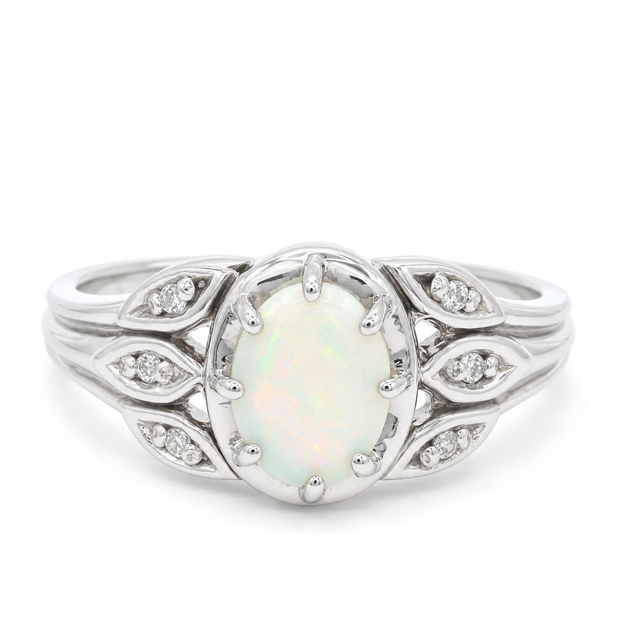 Michael's Classics Australian White Opal Ring