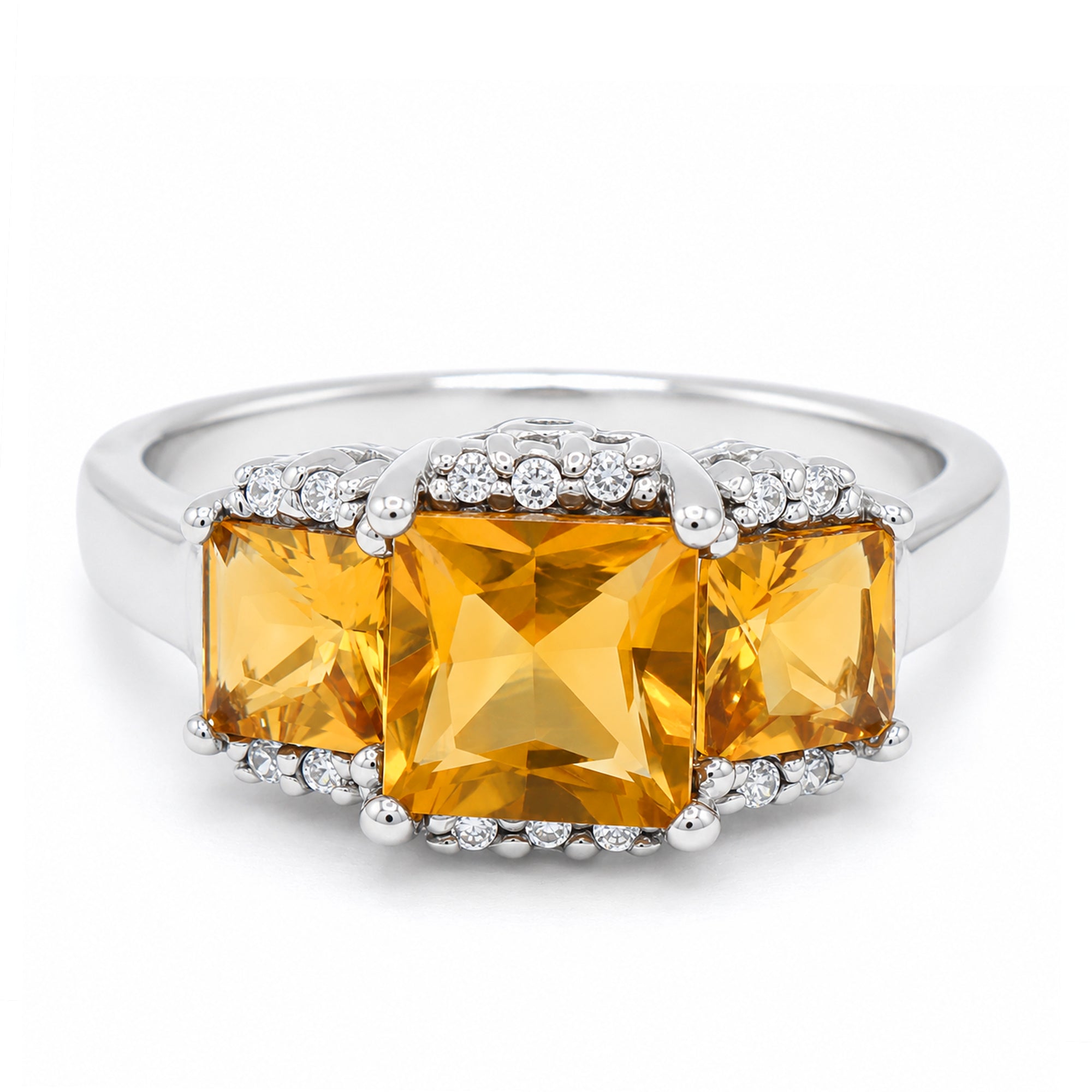 Michael's Classics Citrine Three Stone Ring