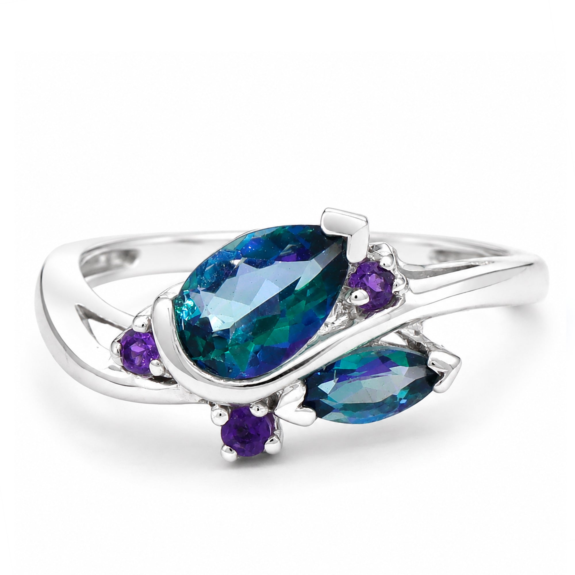 Michael's Classics Mystic Topaz & Amethyst Ring