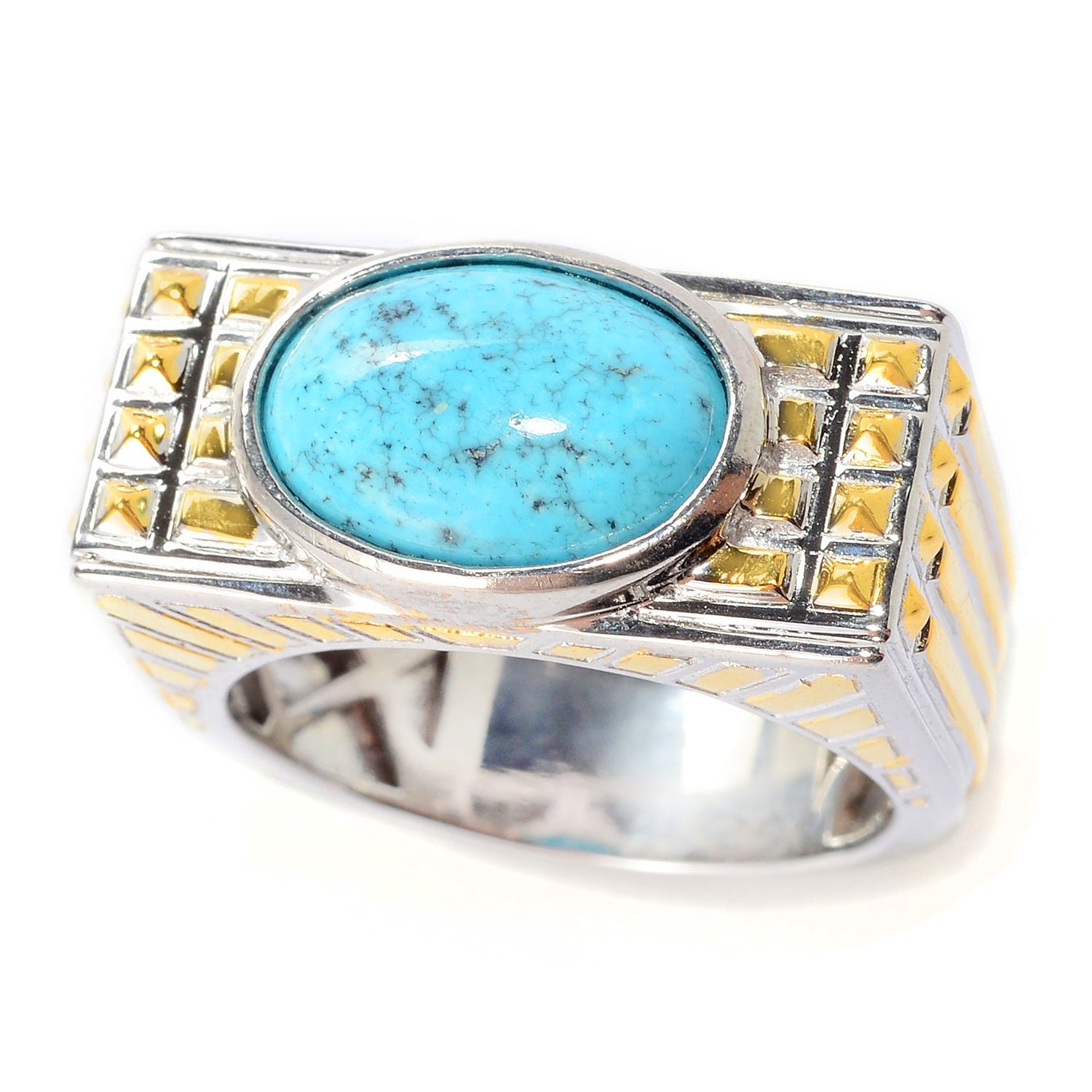 Gems en Vogue Spiderweb Turquoise Band Ring