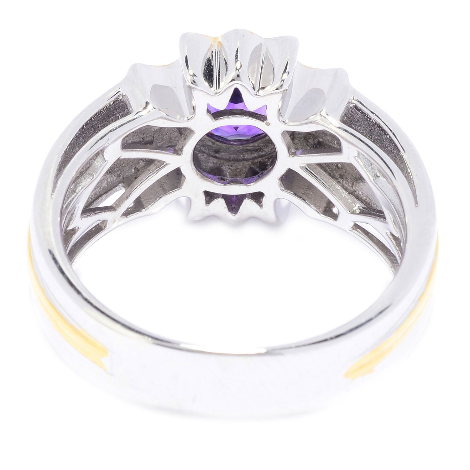 Gems en Vogue 1.05ctw Ametista do Sul Amethyst Sandblasting Ring