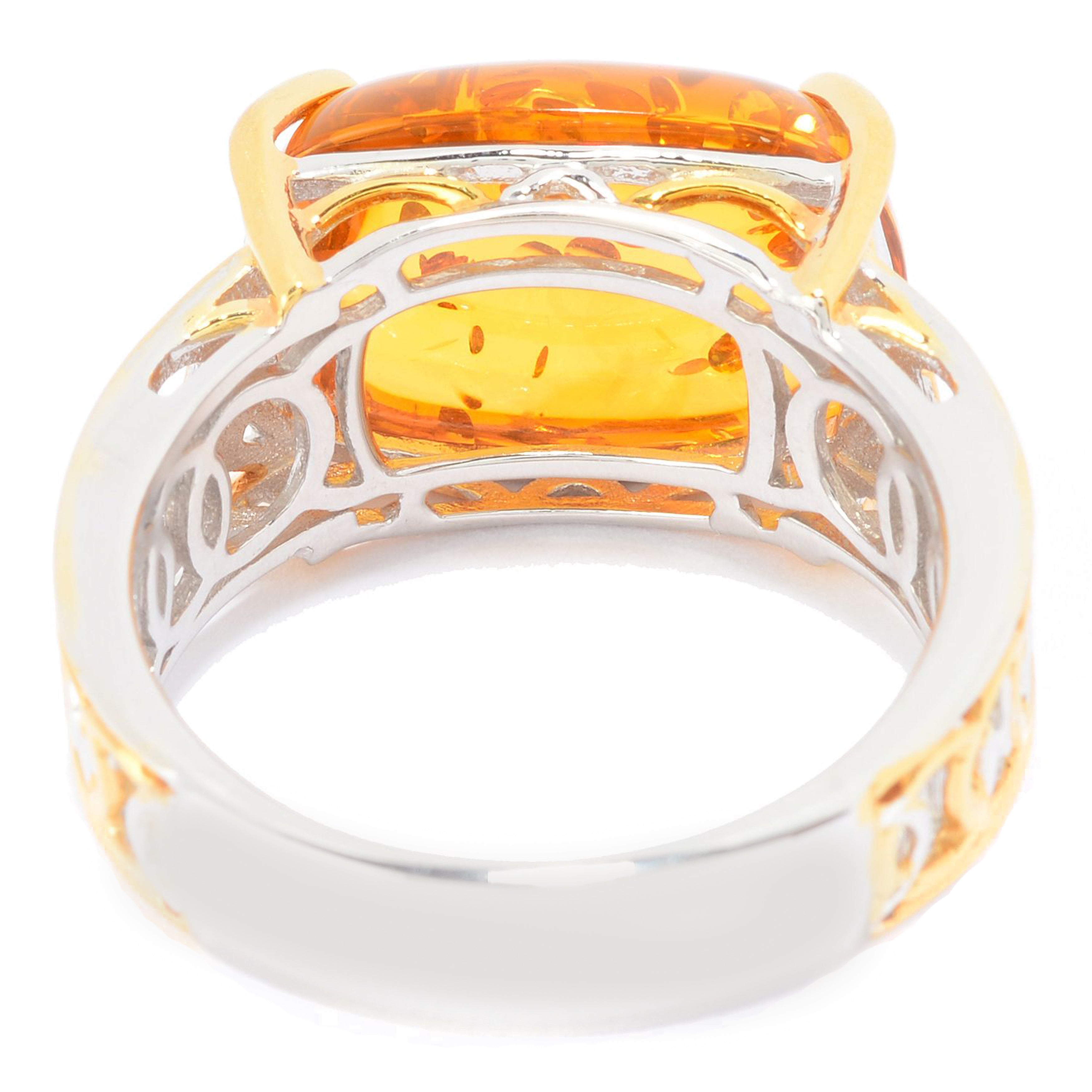 Gems en Vogue Cushion Amber Ring