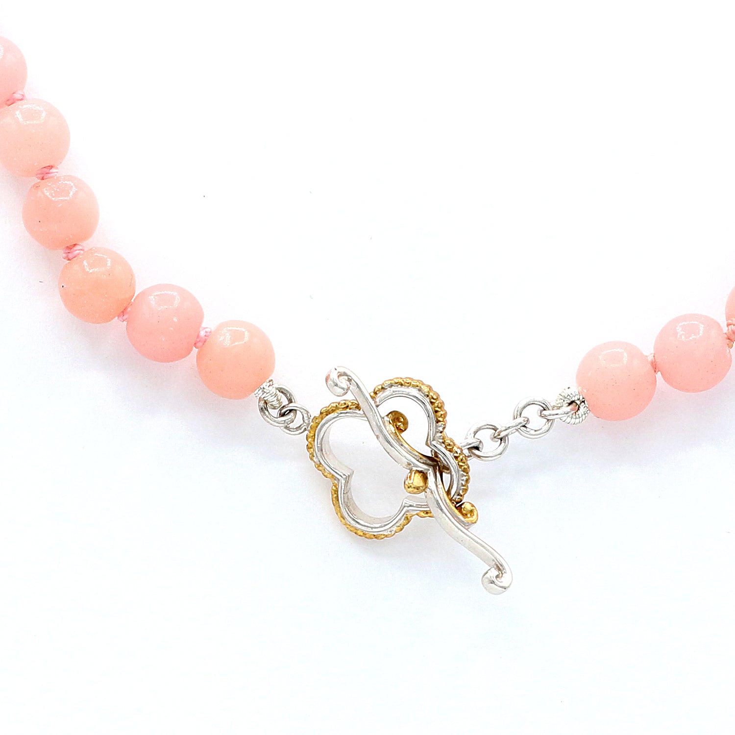 Gems en Vogue Pink Calcite Bead Toggle Necklace