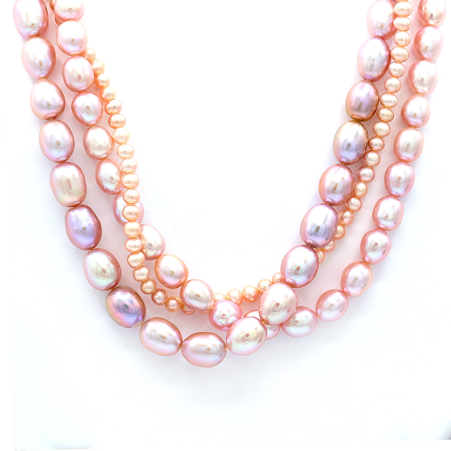 Gems en Vogue Lavender Pearl Multi Strands Toggle Necklace