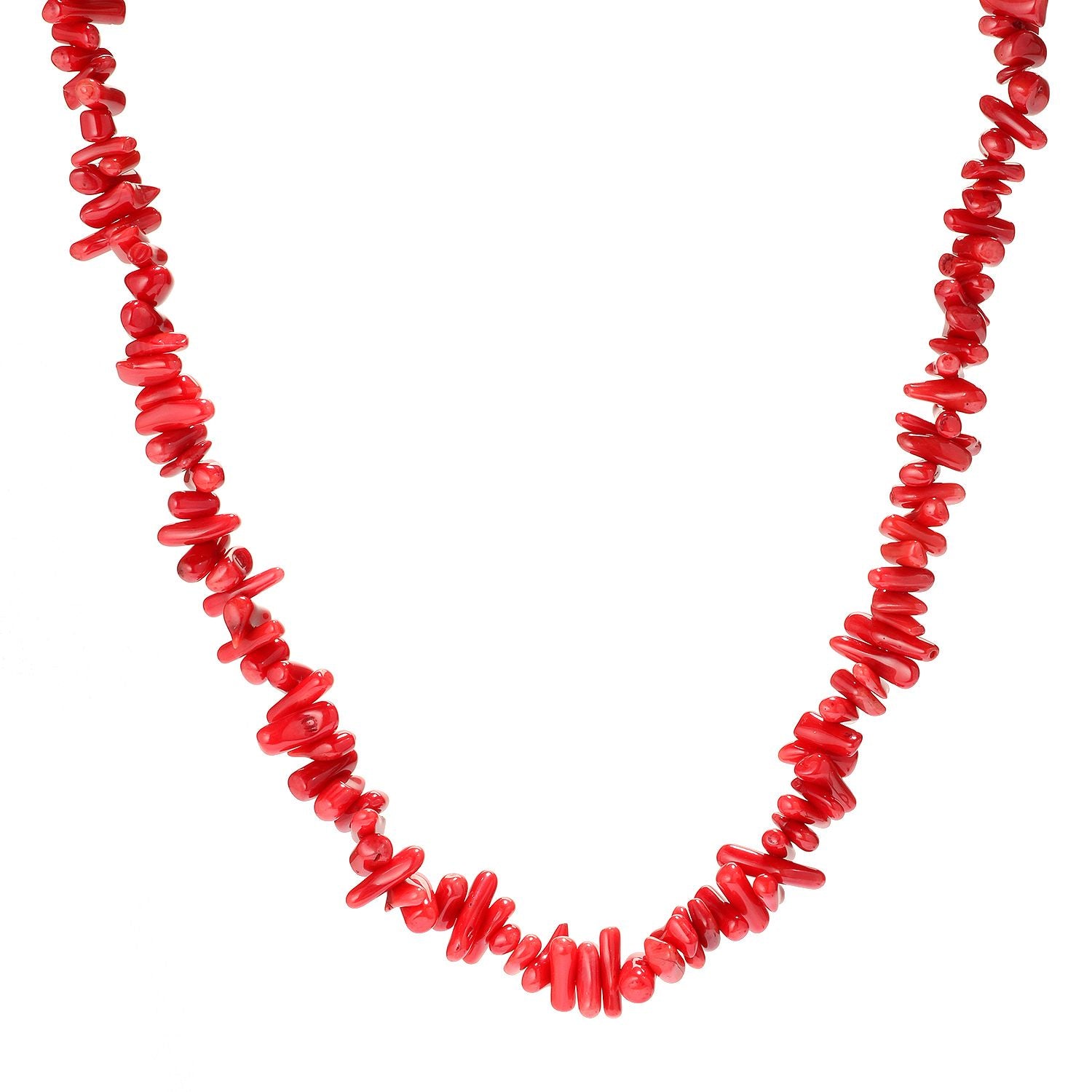 Gems en Vogue Red Coral Branch Toggle Necklace