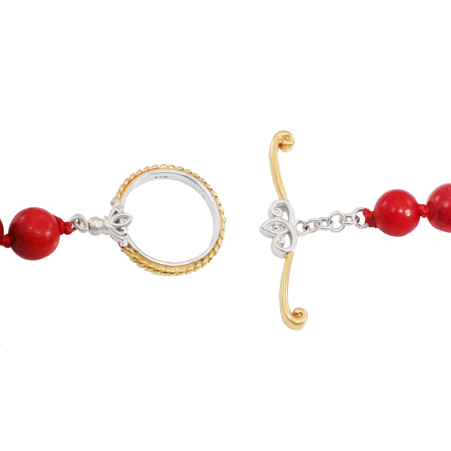 Collier à bascule en corail rose saumon et perles dégradées Gems en Vogue