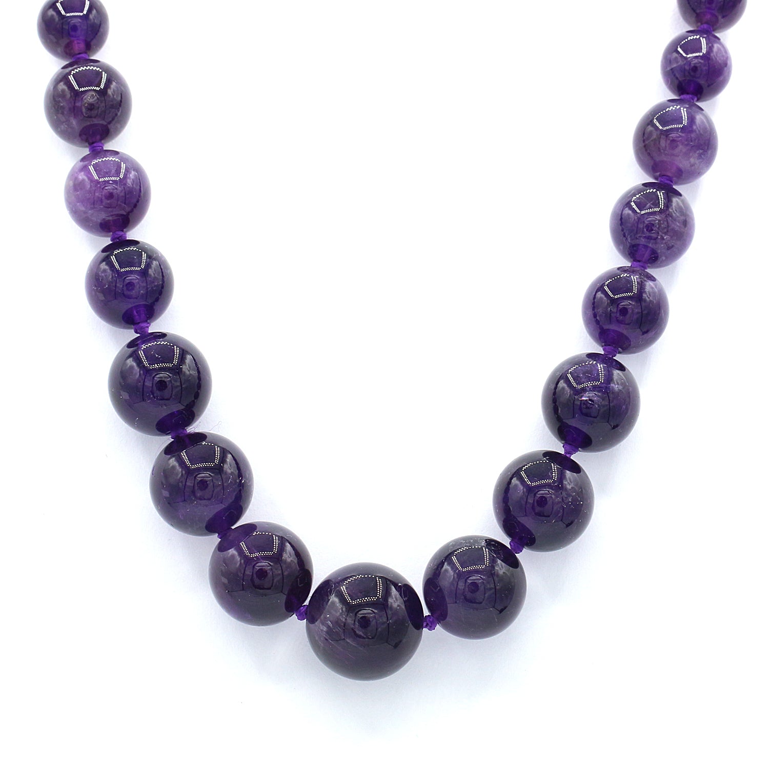 Gems en Vogue Graduated Amethyst Bead Toggle Necklace