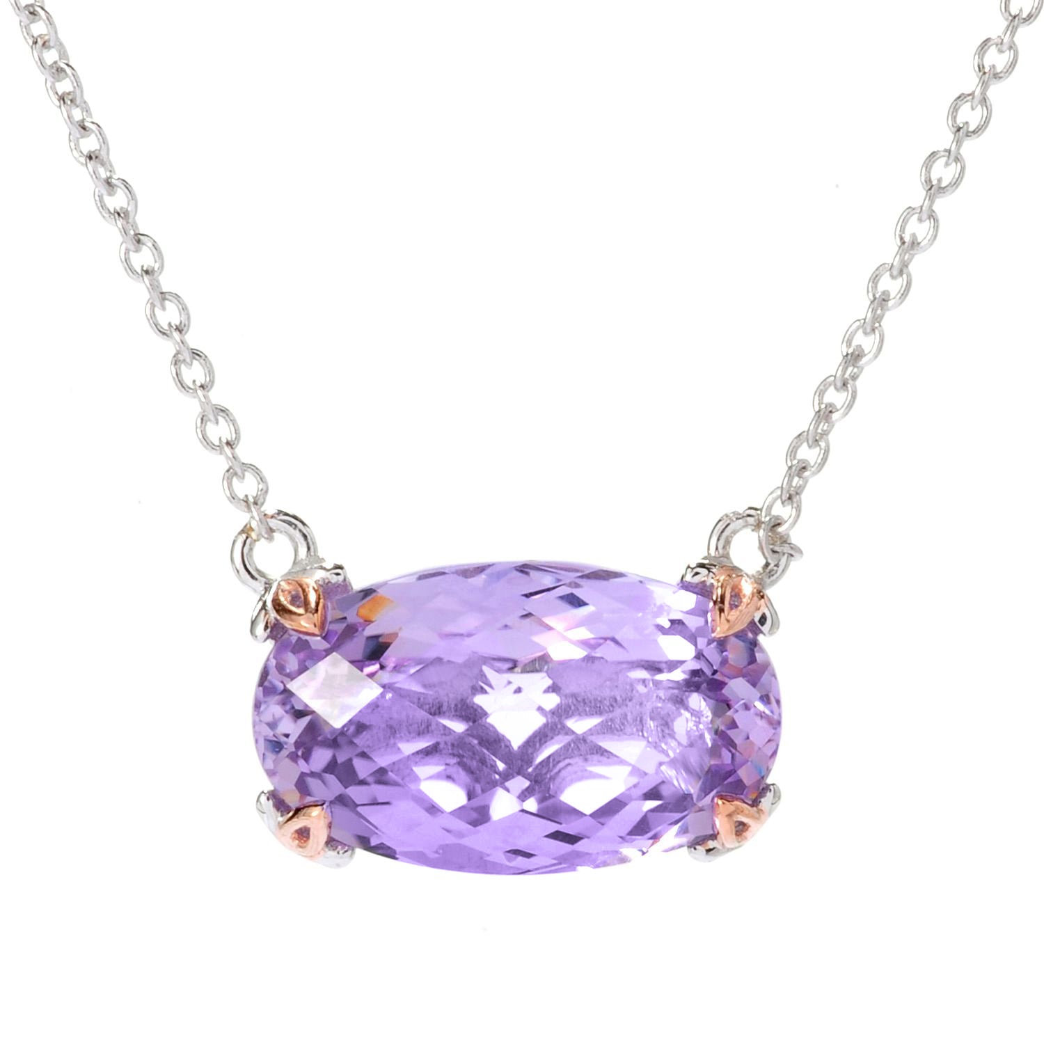 Gems en Vogue 12.50ctw Pink Amethyst Necklace