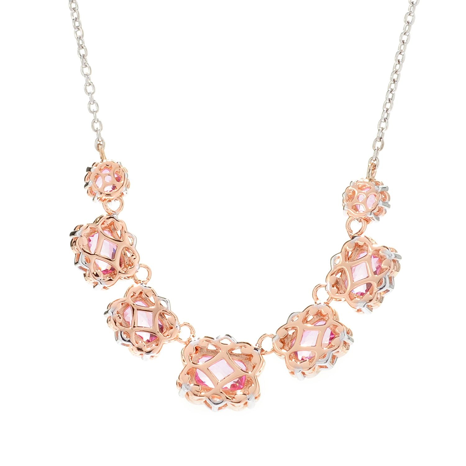 Gems en Vogue 8.10ctw Multi Pink Topaz Necklace