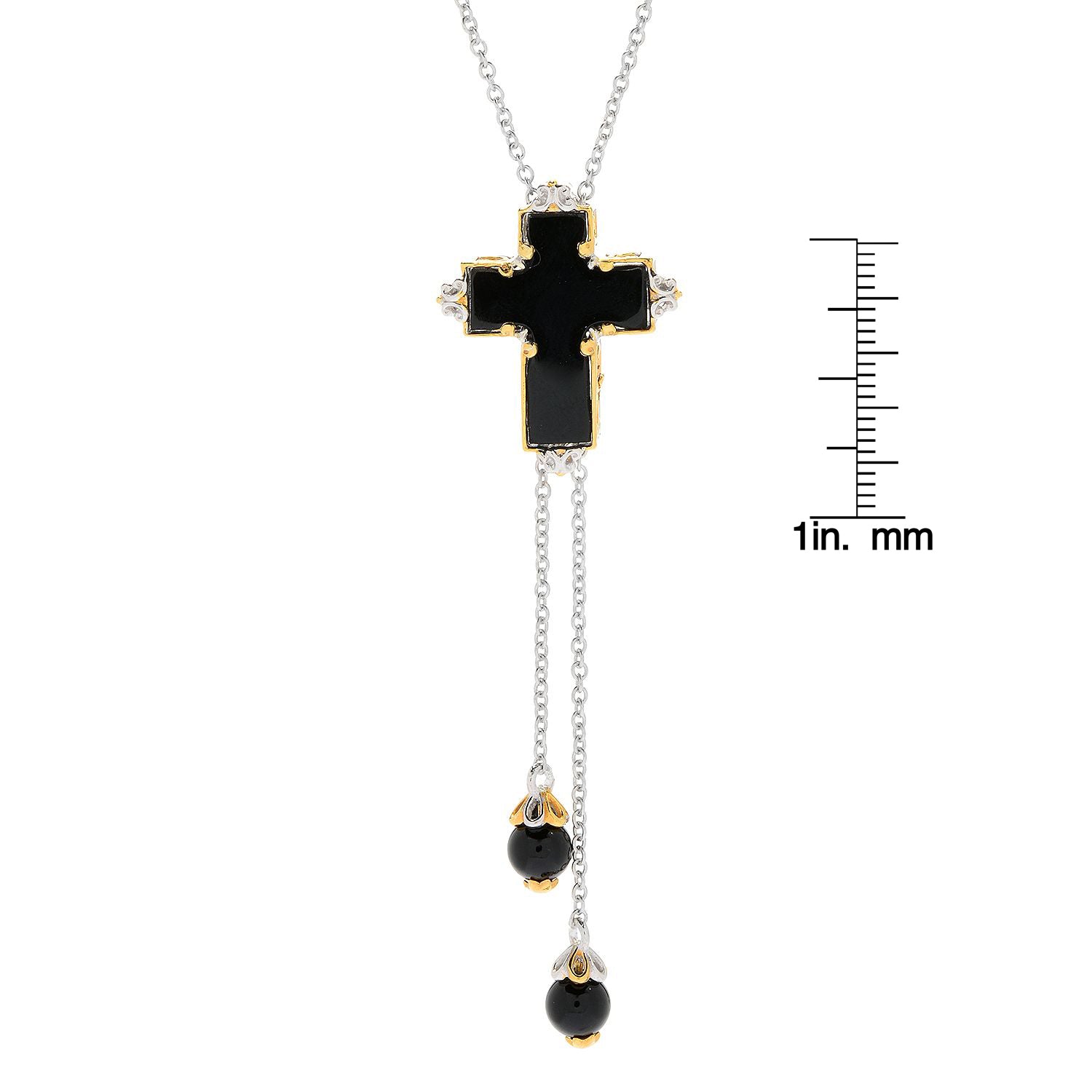 Gems en Vogue Choice of Gemstones Cross Bolo Necklace