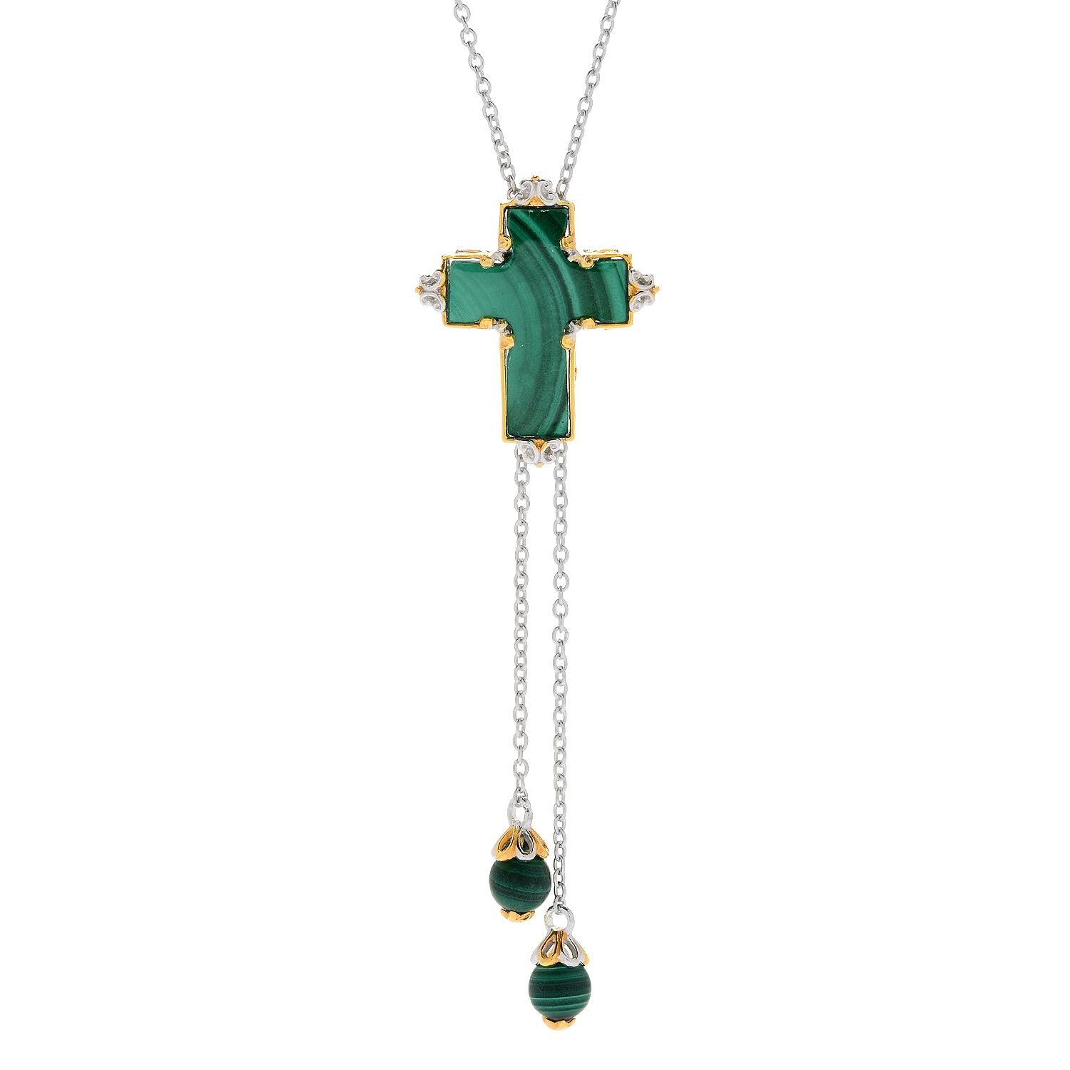 Gems en Vogue Choice of Gemstones Cross/Star Bolo Necklace