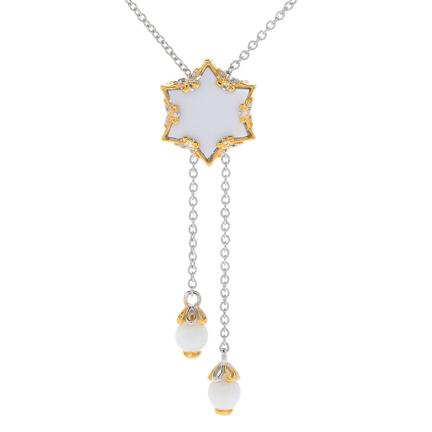 Gems en Vogue Choice of Gemstones Cross/Star Bolo Necklace