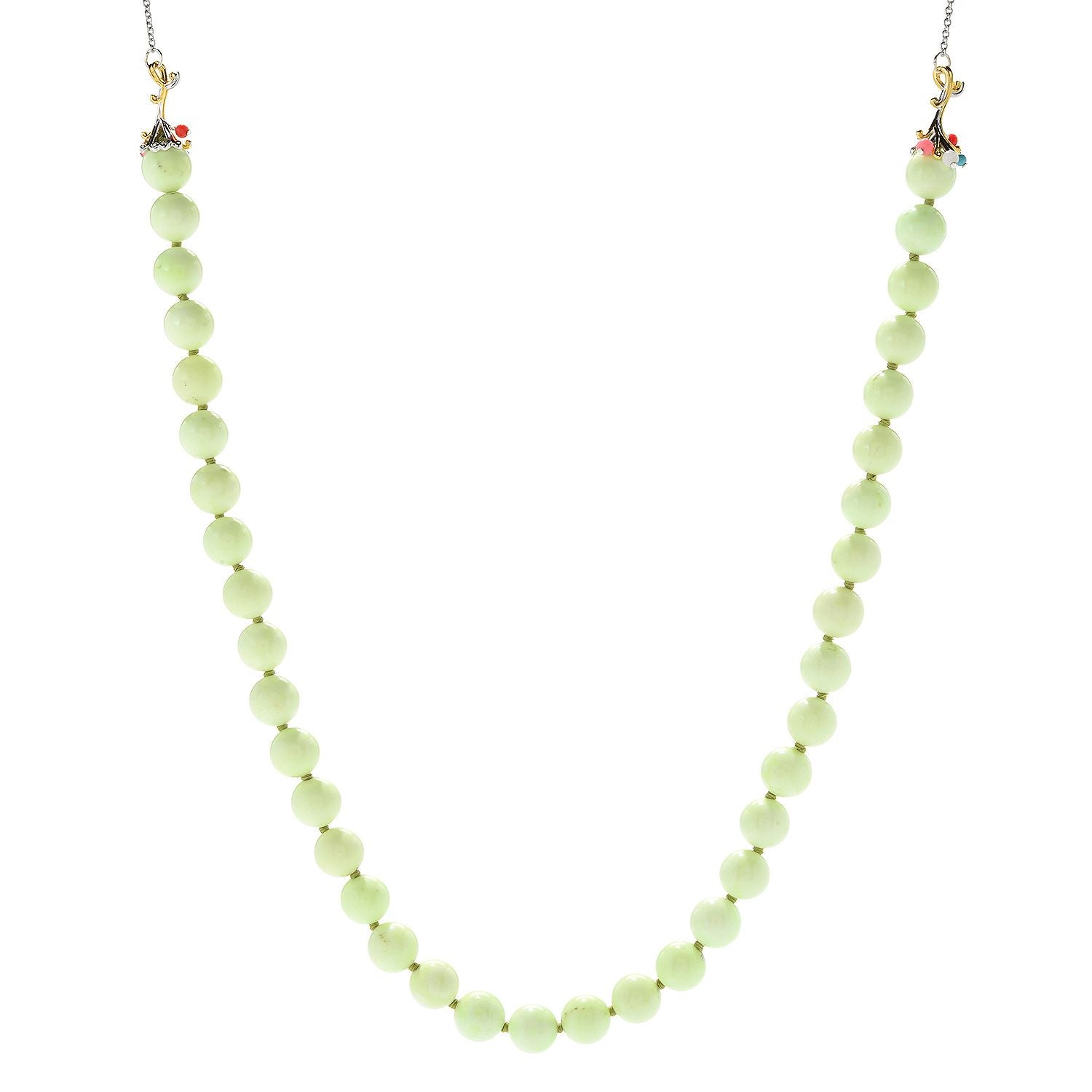 Gems en Vogue 24K Palladium Silver Lemon Chrysoprase & Multi Gemstones Bead Necklace