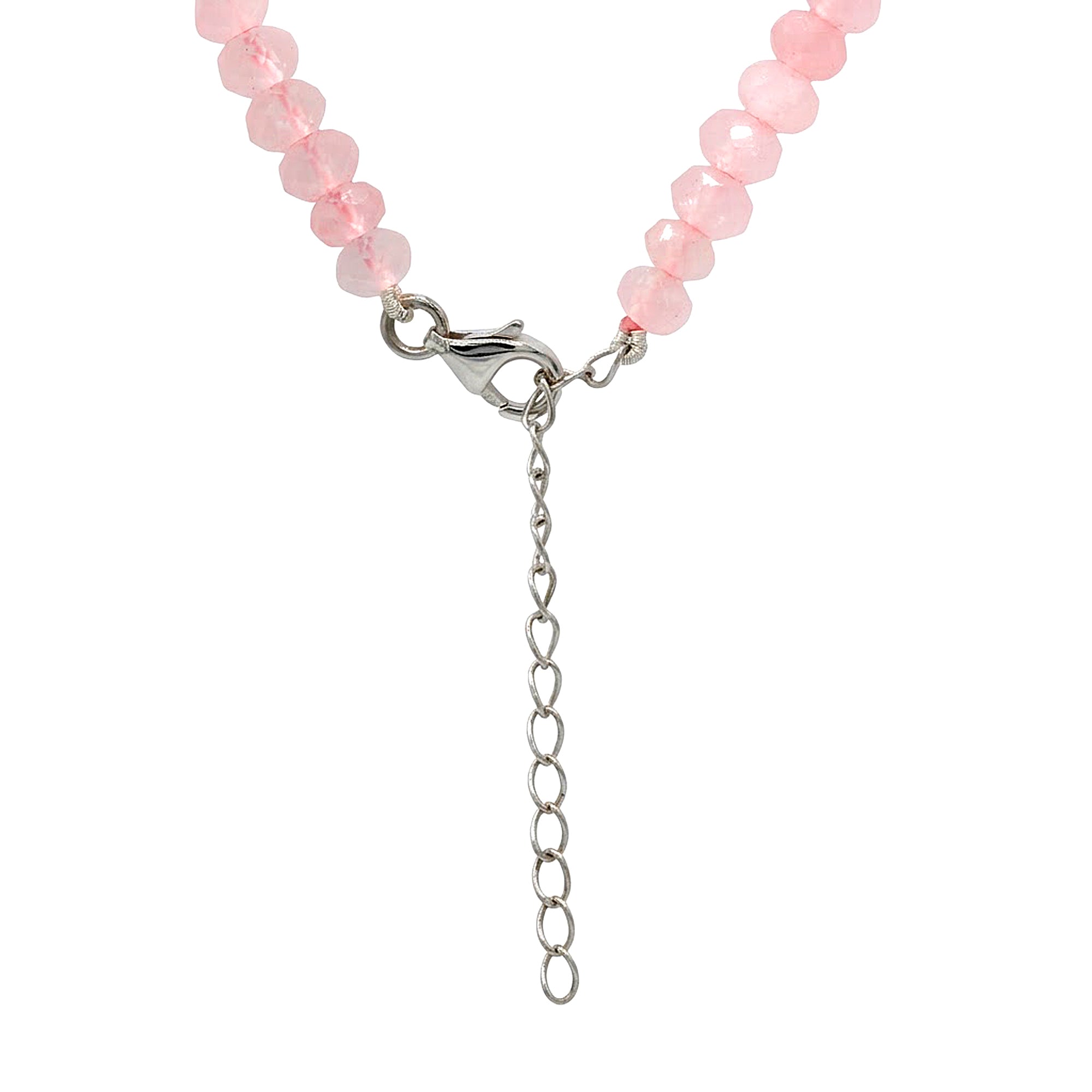 Gems en Vogue 18K Palladium Silver 6.38ctw Pink Amethyst, White Zircon & Rose Quartz Bead Flower Necklace