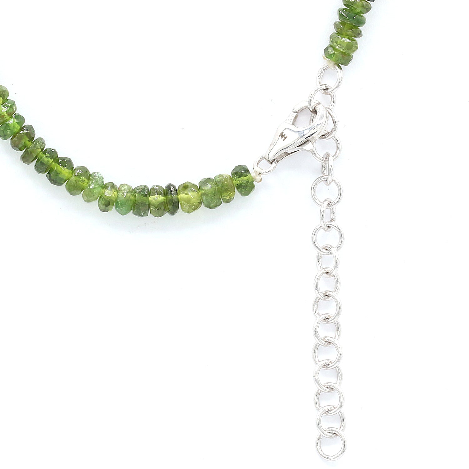 Gems en Vogue 5.07ctw Peridot, White Zircon & Green Chalcedony Beaded Necklace