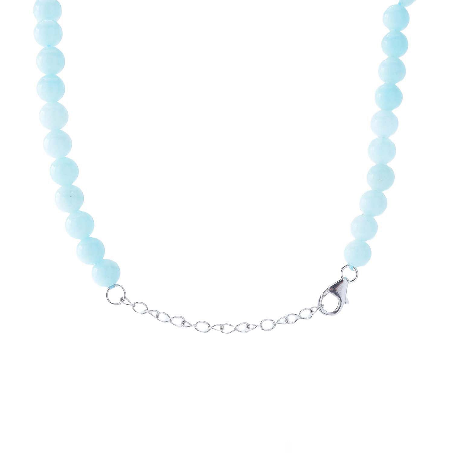 Gems en Vogue 10.52ctw Prasiolite, White Zircon & Chalcedony Beaded Necklace