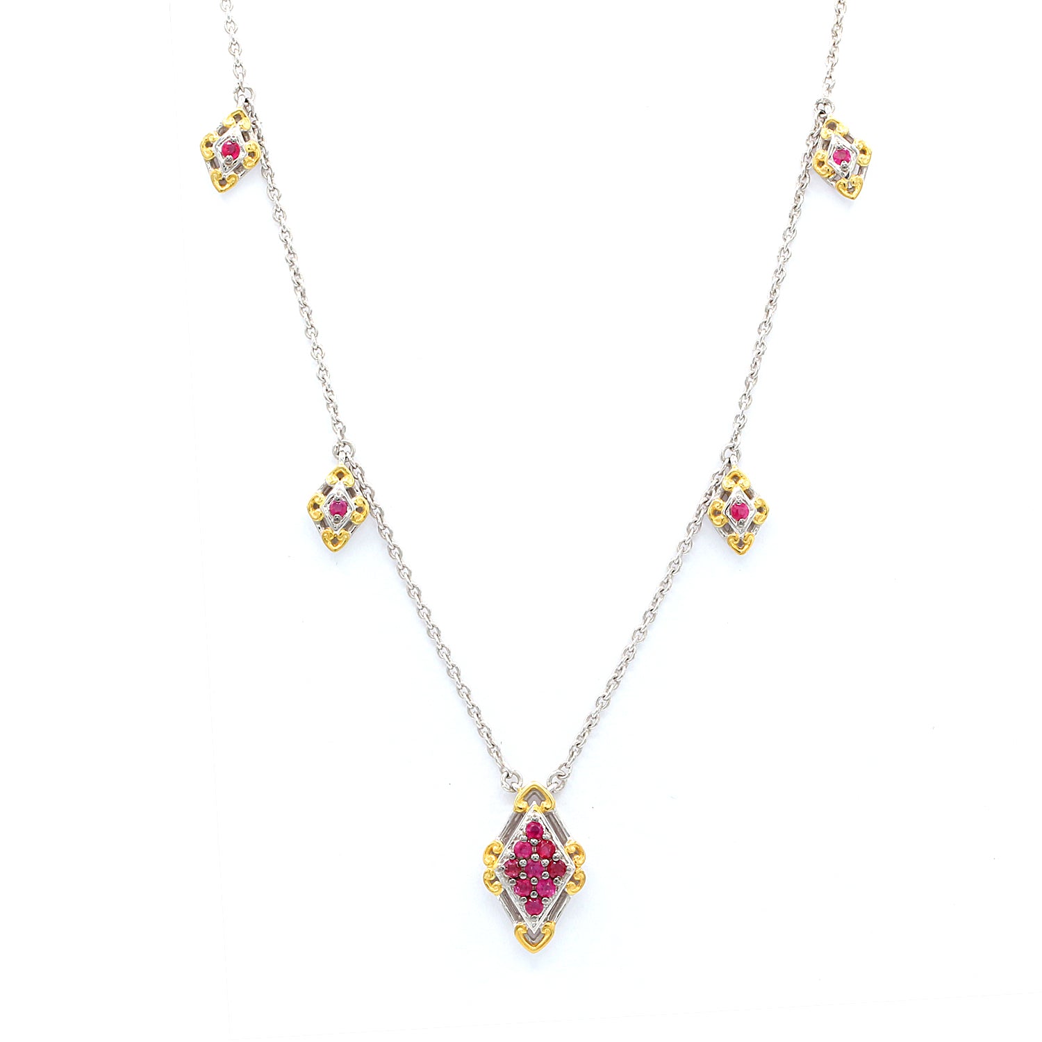 Gems en Vogue 0.39ctw Ruby Station Necklace