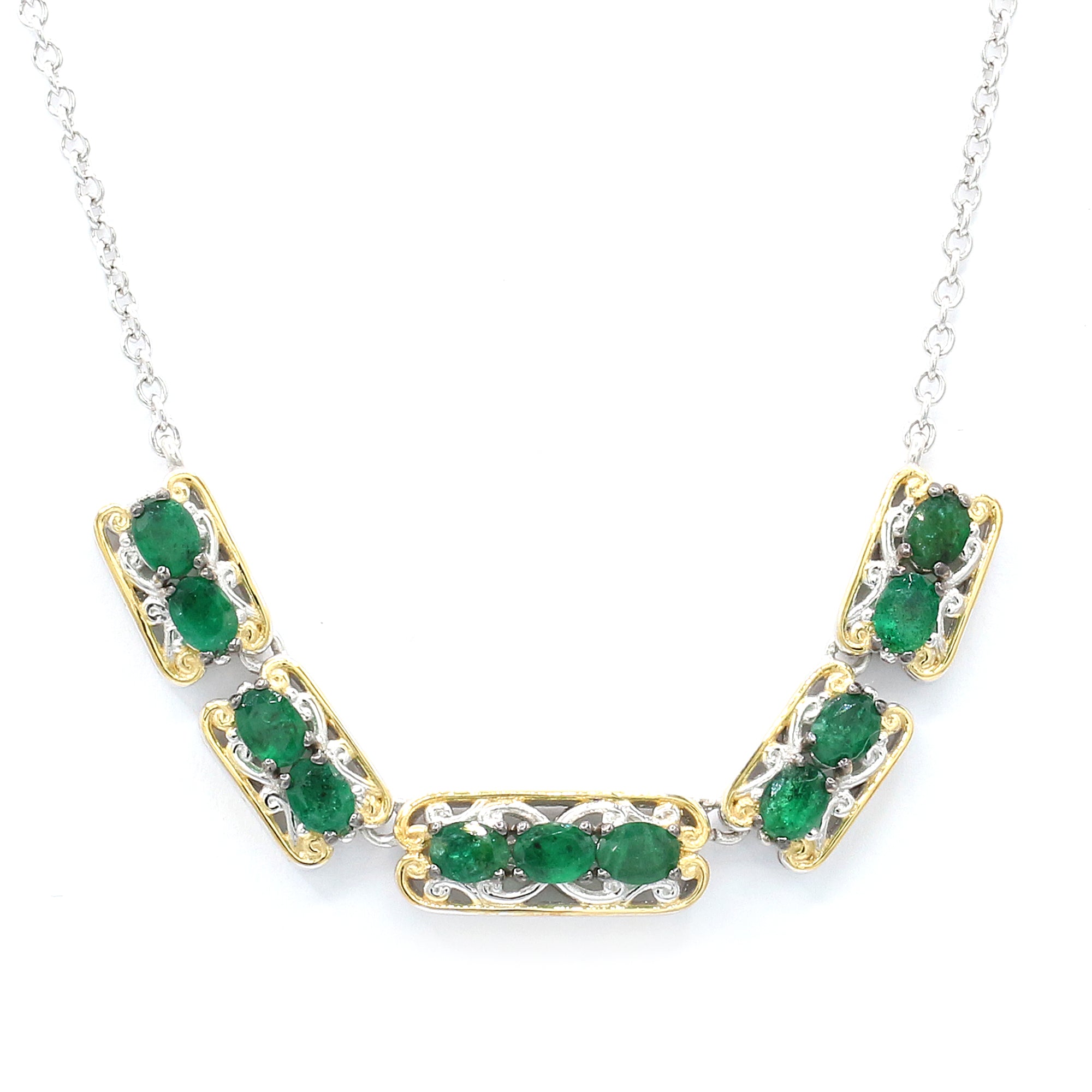 Gems en Vogue 1.87ctw Grizzly Emerald Necklace