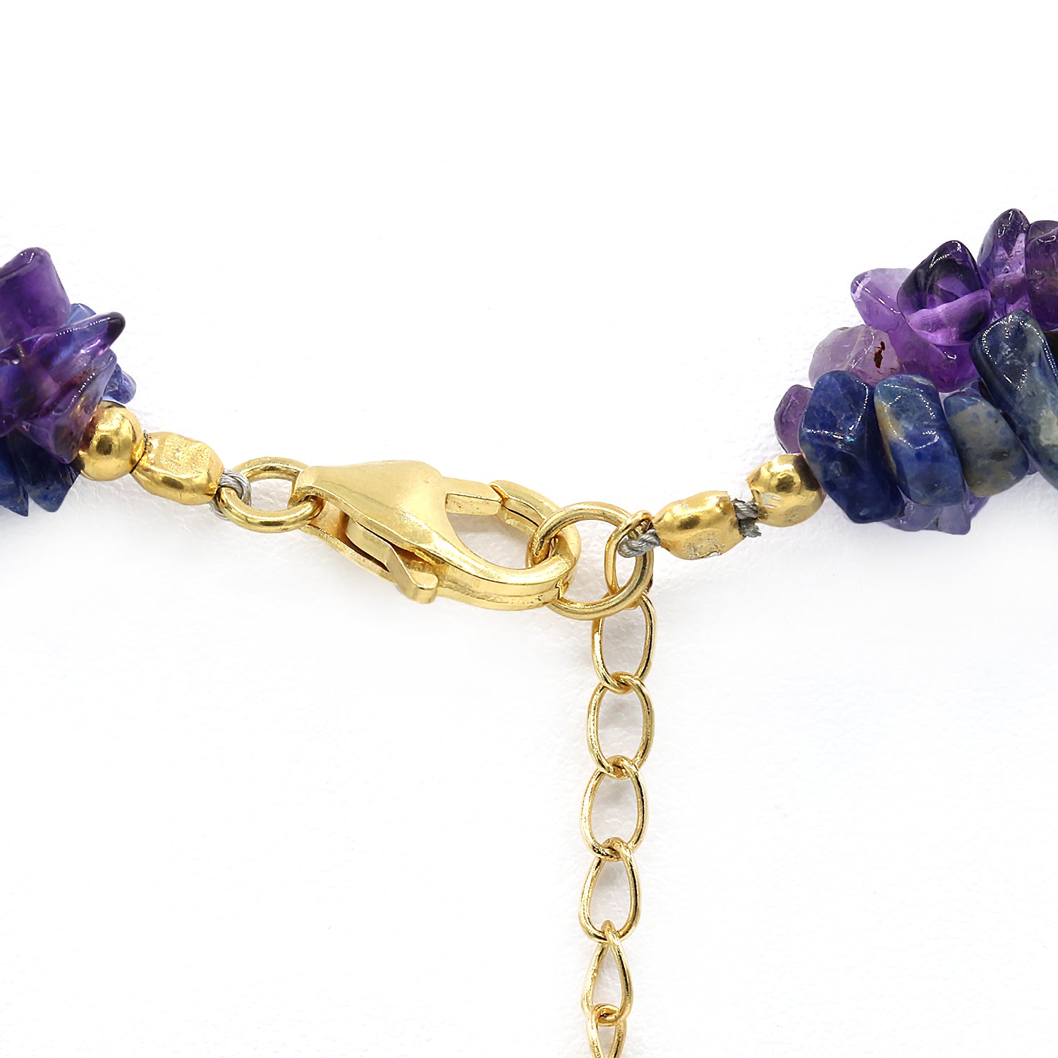 Gems en Vogue Amethyst, Tanzanite & Sodalite Tumbled Bead Necklace