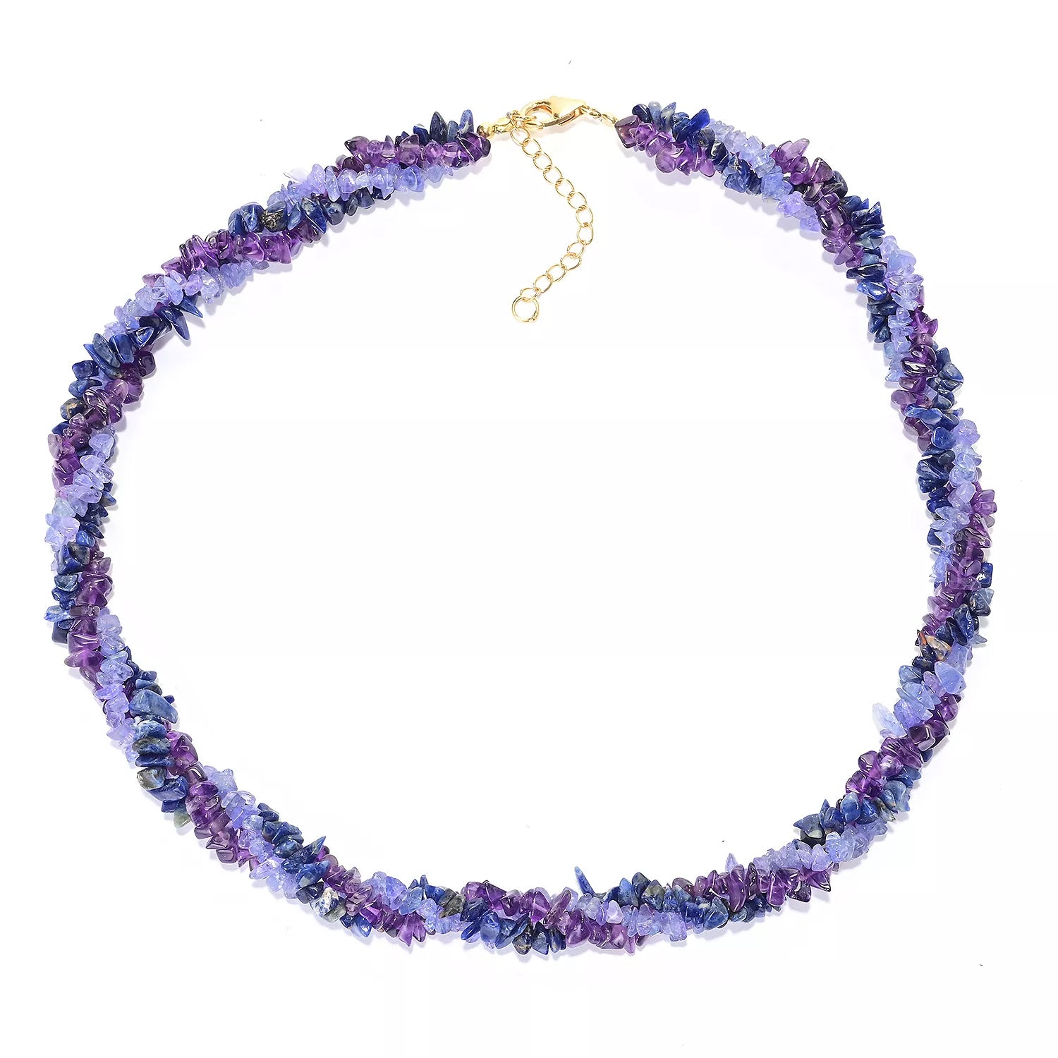 Gems en Vogue Amethyst, Tanzanite & Sodalite Tumbled Bead Necklace