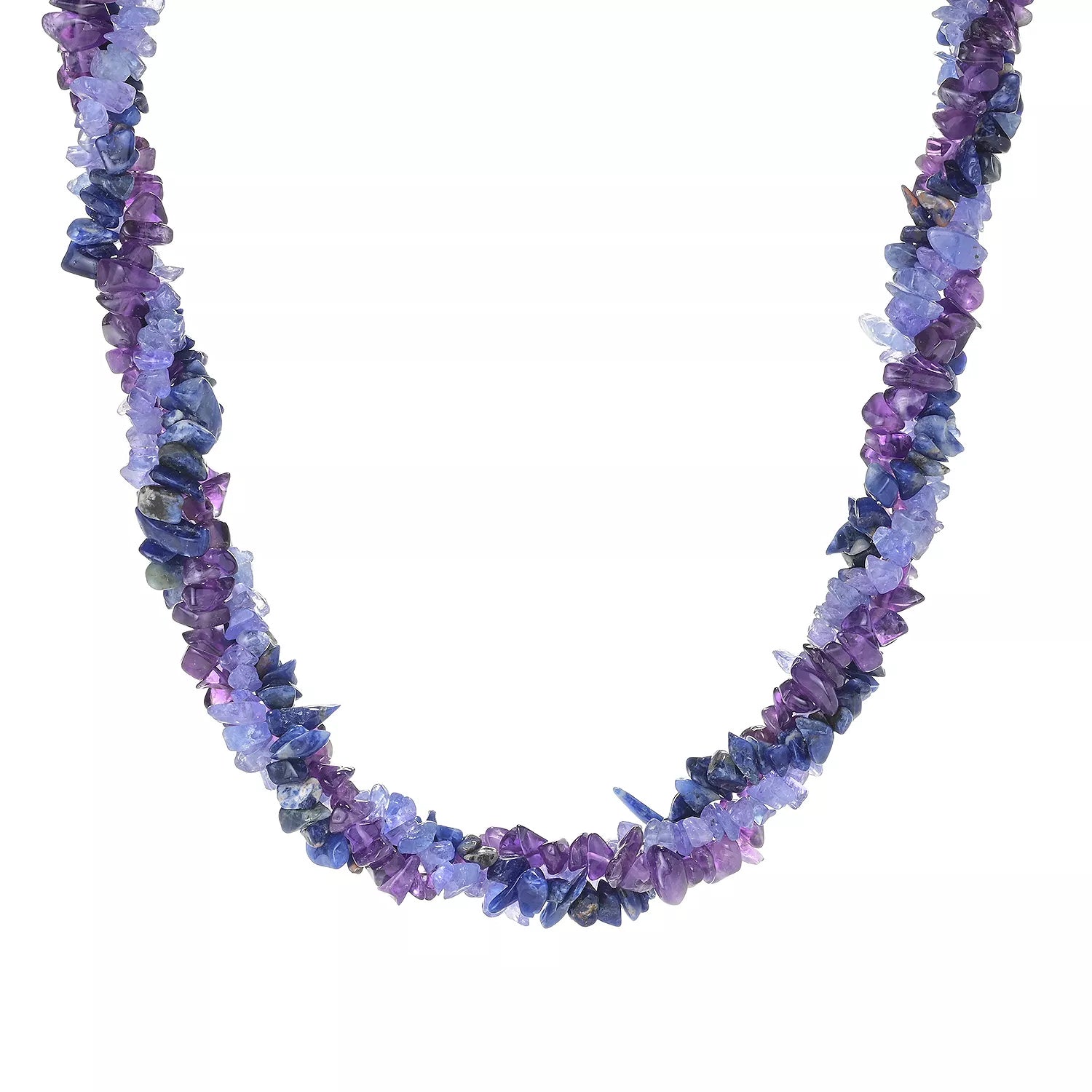 Gems en Vogue Amethyst, Tanzanite & Sodalite Tumbled Bead Necklace