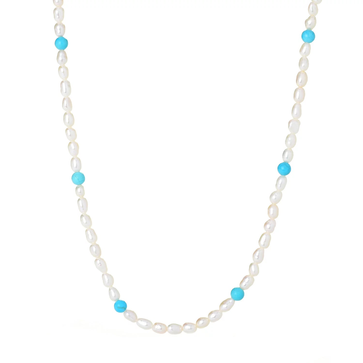 Gems en Vogue Turquoise & Pearl Bead Necklace