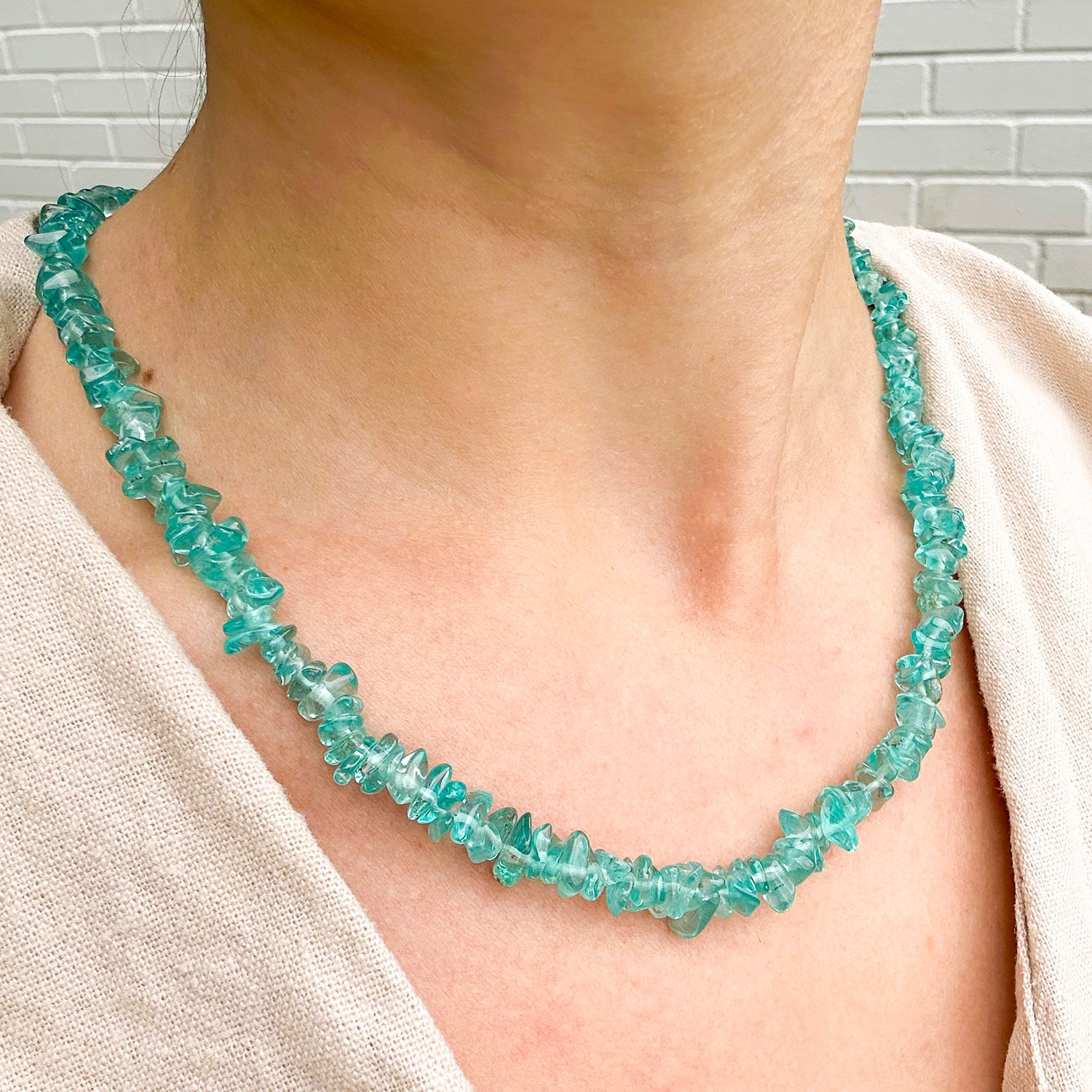 Gems en Vogue Apatite Tumbled Beads Necklace