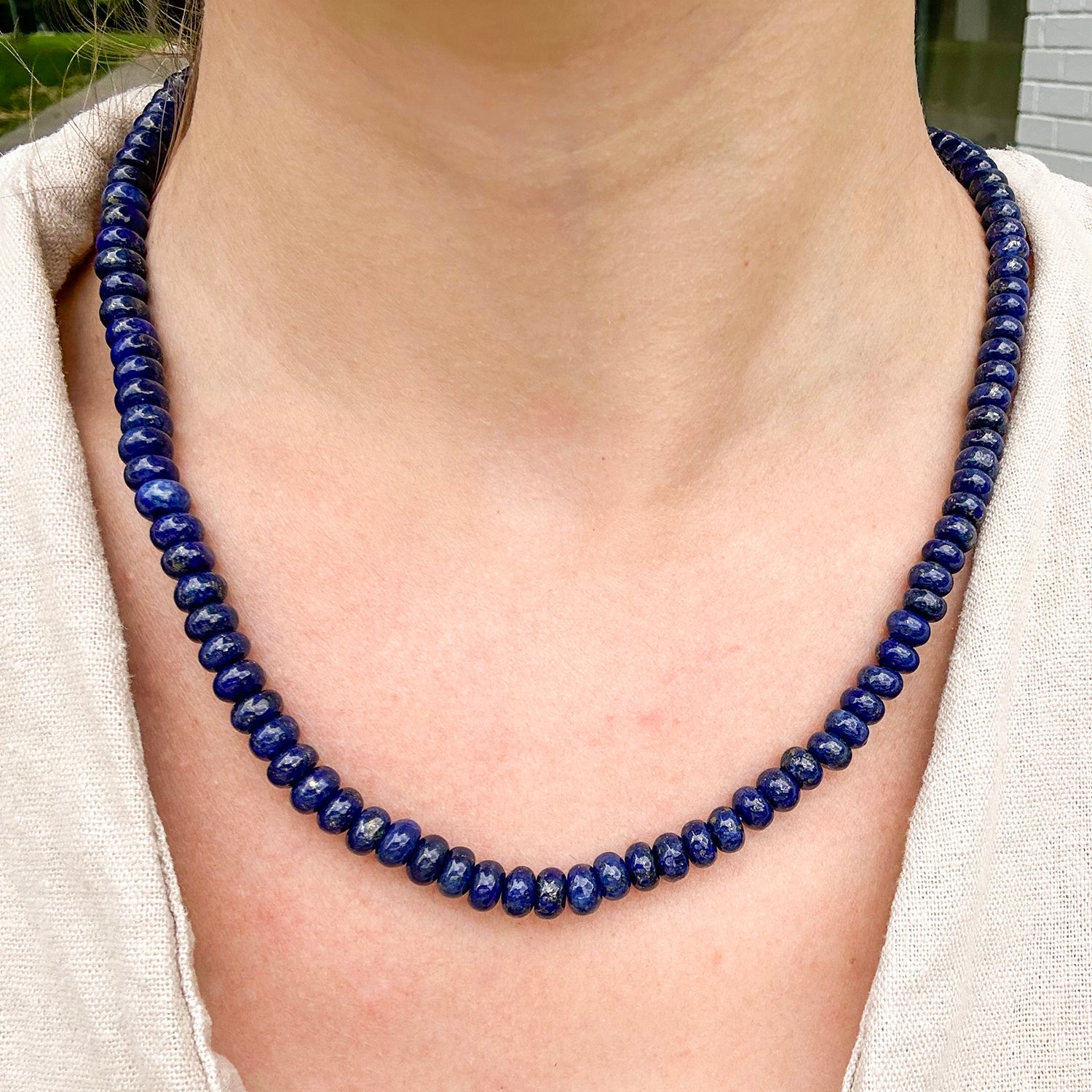 Gems en Vogue 4-6mm Lapis Bead Necklace