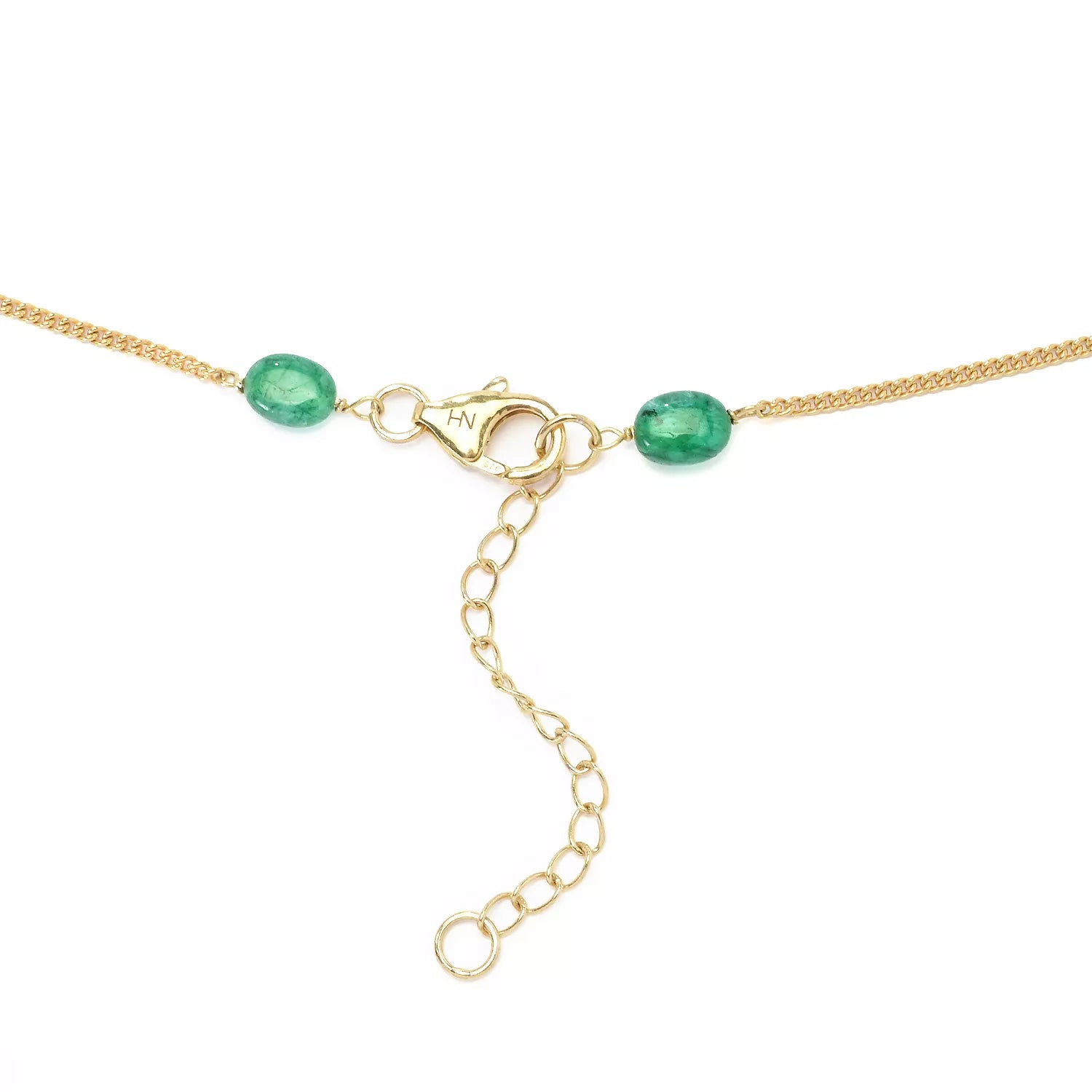 Gems en Vogue Emerald Tumbled Bead Station Layered Necklace