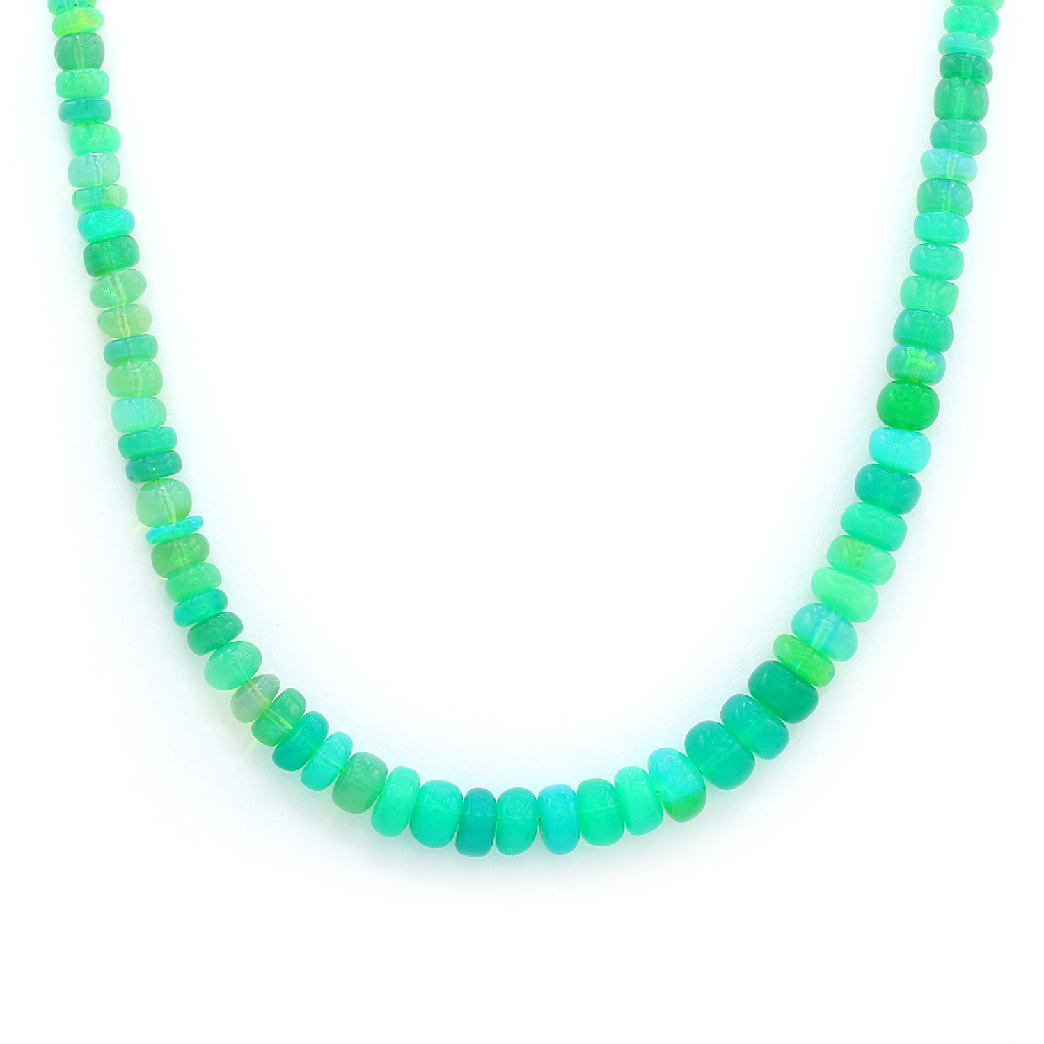 Gems en Vogue 24K Palladium Silver Green Ethiopian Opal Bead Necklace