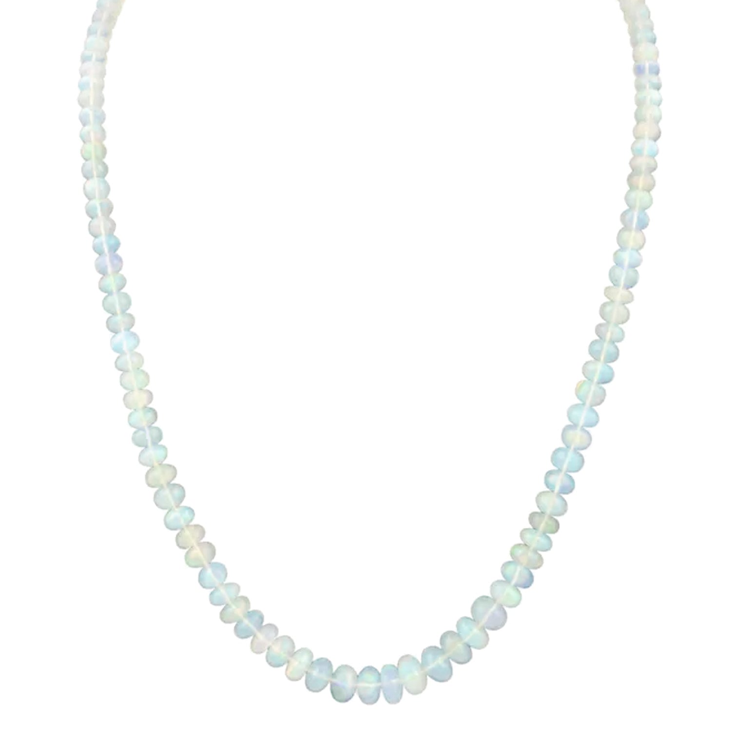 Gems en Vogue 72ctw Graduating Ethiopian Opal Smooth Bead Necklace