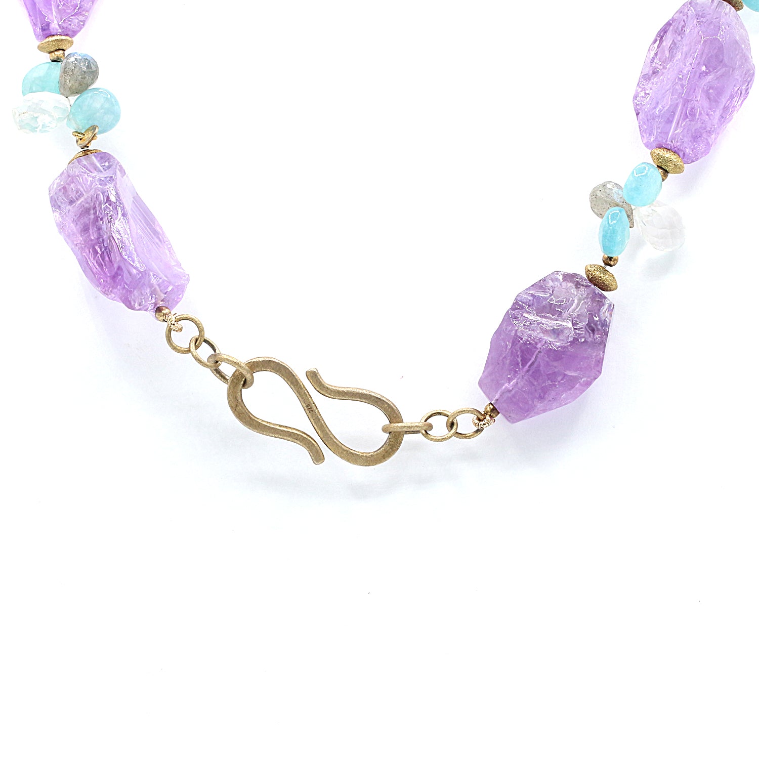 Gems en Vogue Amethyst & Multi Gemstones Bead Necklace